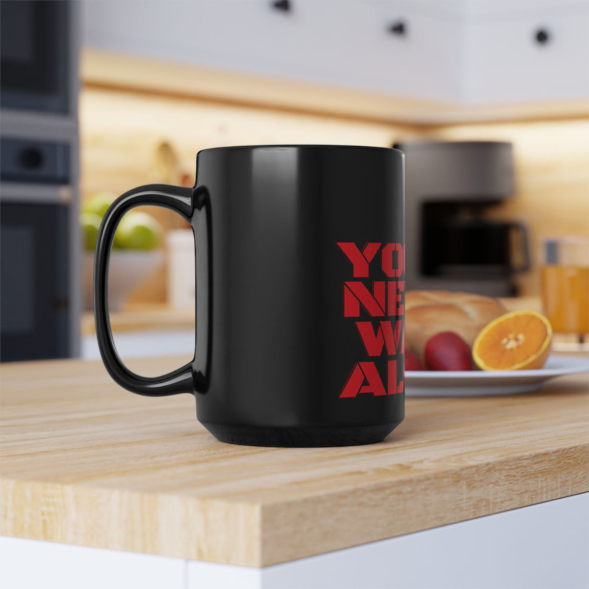 You'll Never Walk Alone Black Mug — Liverpool FC Red Crest Coffee Cup (11oz/15oz)
