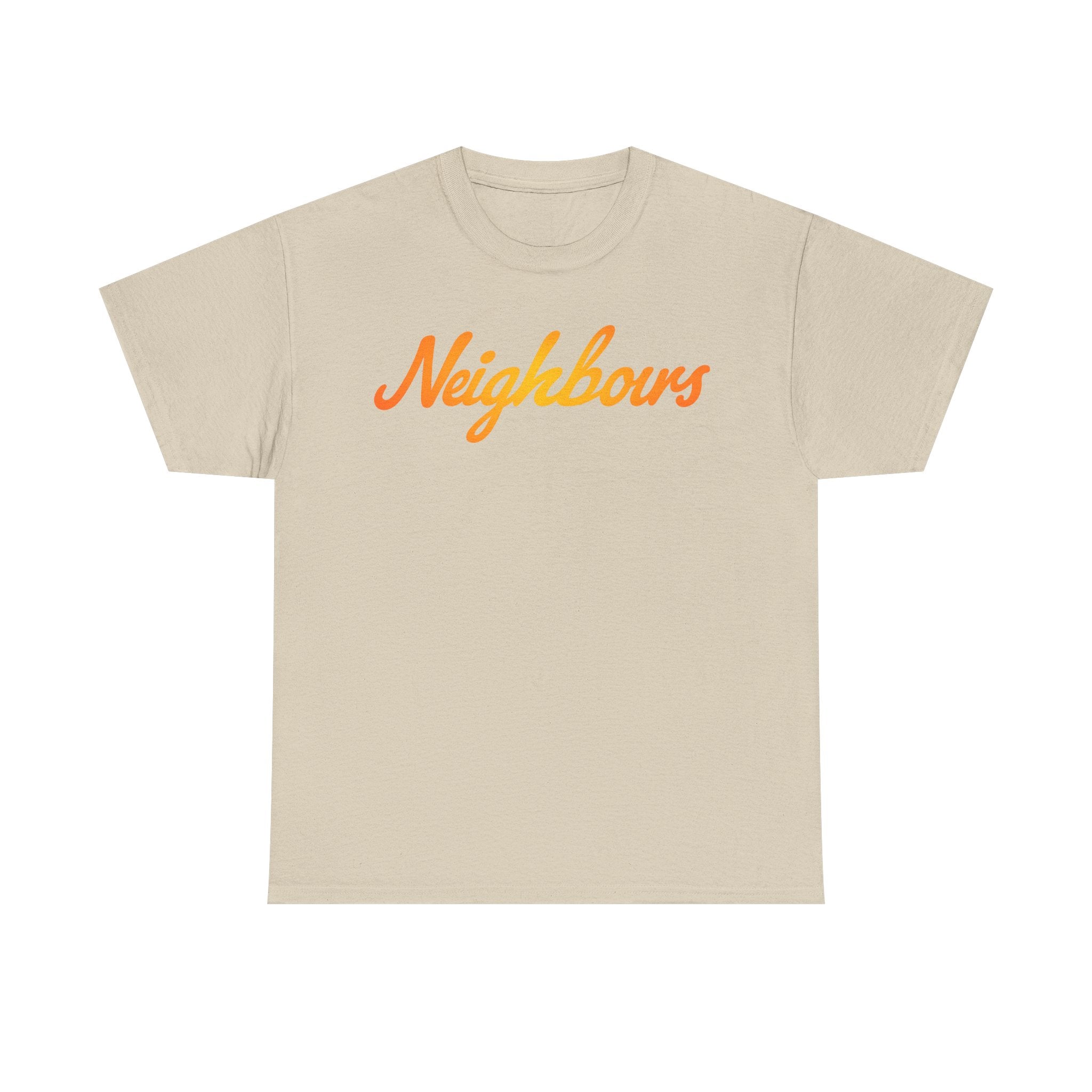 Neighbours Script T‑Shirt — Retro Orange Neighborhood Tee