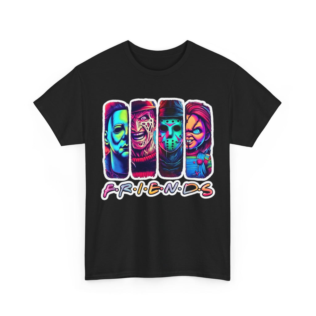 Halloween Horror Icons "Friends" T-Shirt — Neon Retro Slasher Tee