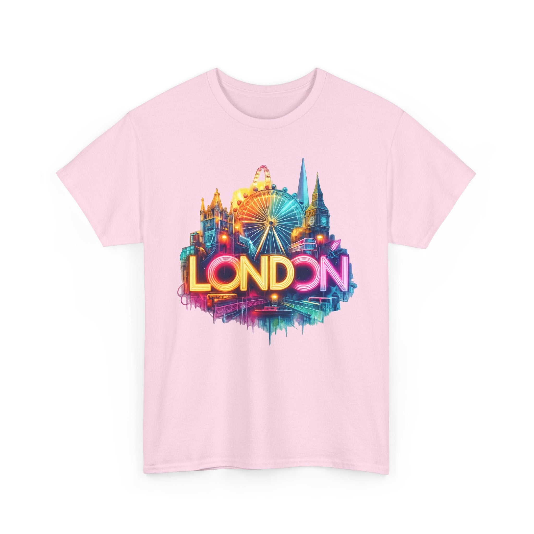 London Skyline Tee — Colorful Neon London Landmark T-Shirt