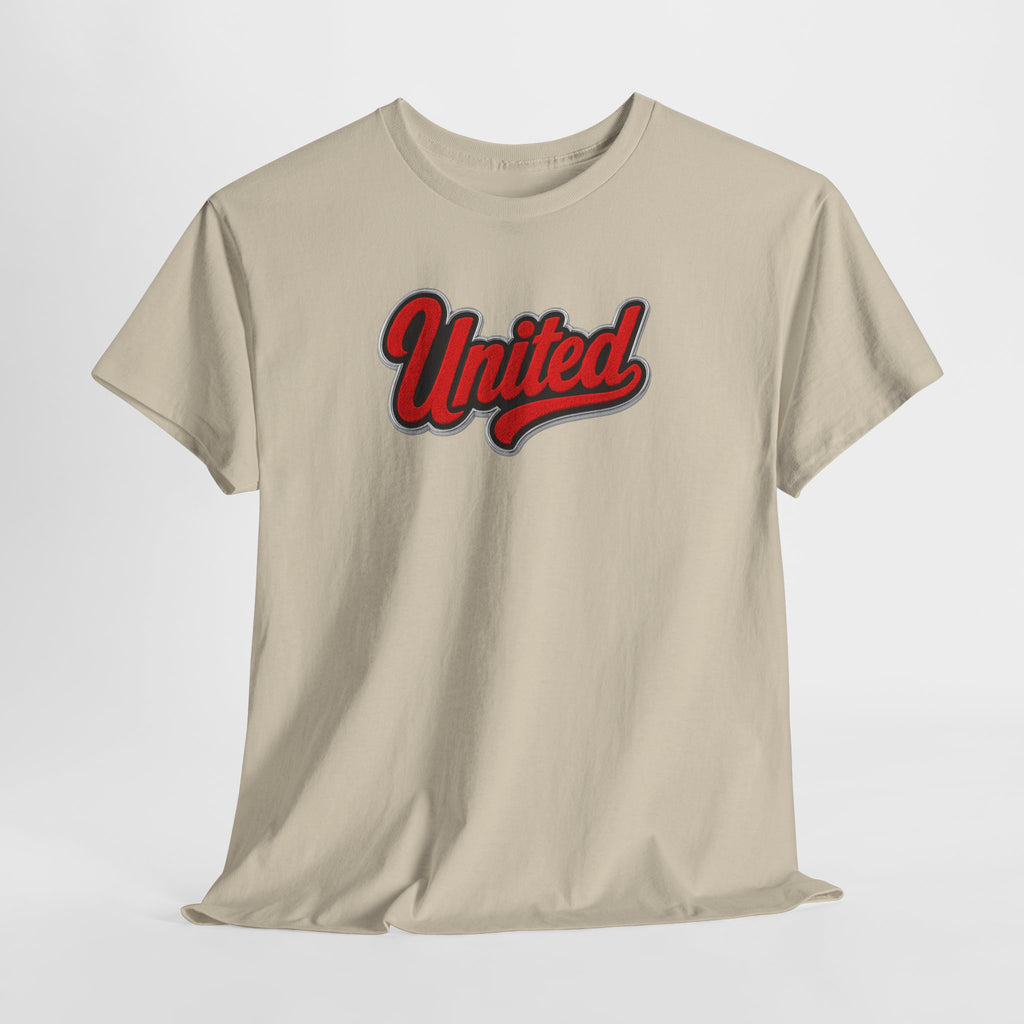 United Retro Script Tee — Vintage Red Logo T‑Shirt