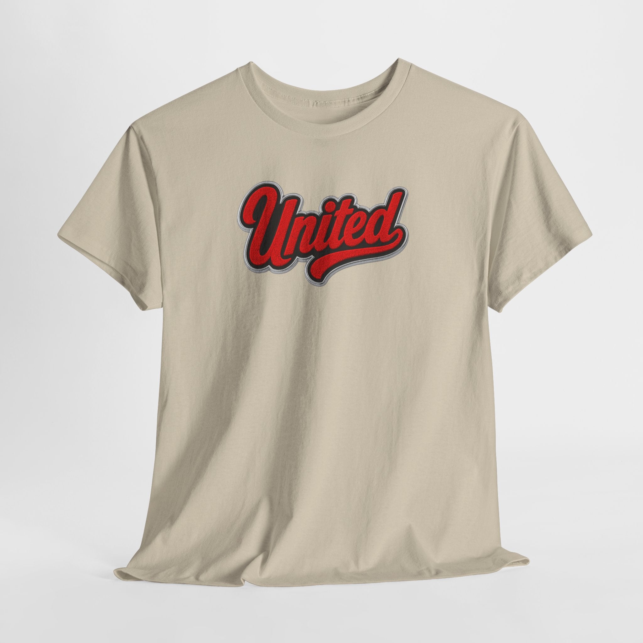 United Retro Script Tee — Vintage Red Logo T‑Shirt