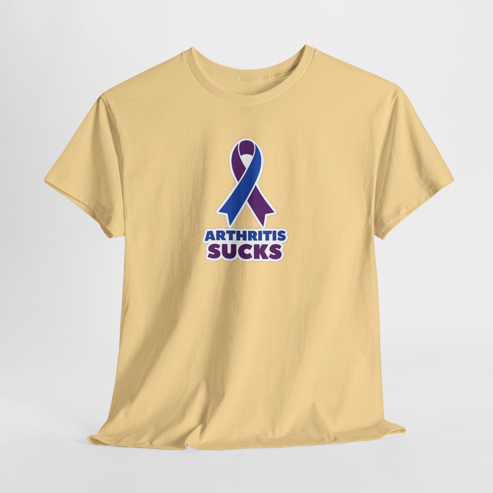 Arthritis Sucks Awareness T-Shirt — Purple & Blue Ribbon Support Tee