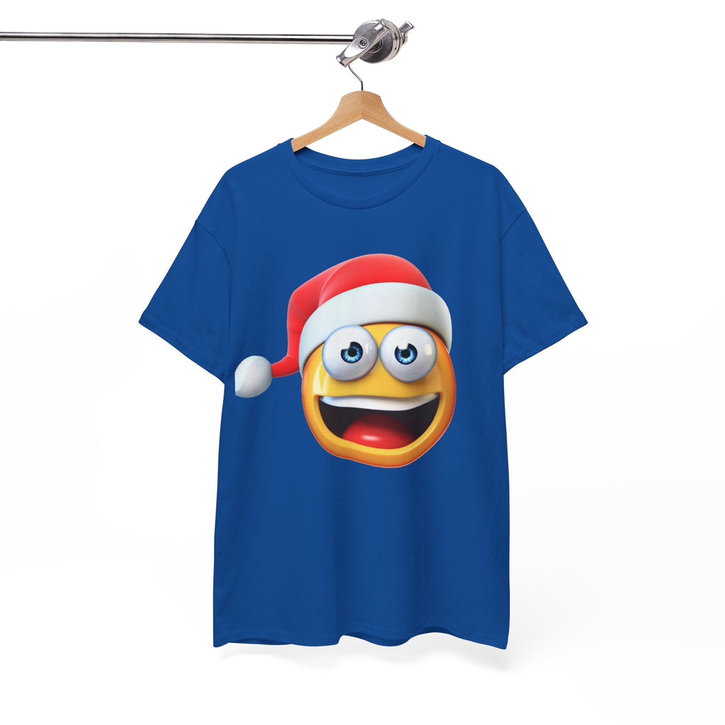 Christmas Emoji T-Shirt — Santa Hat Smiley Holiday Tee