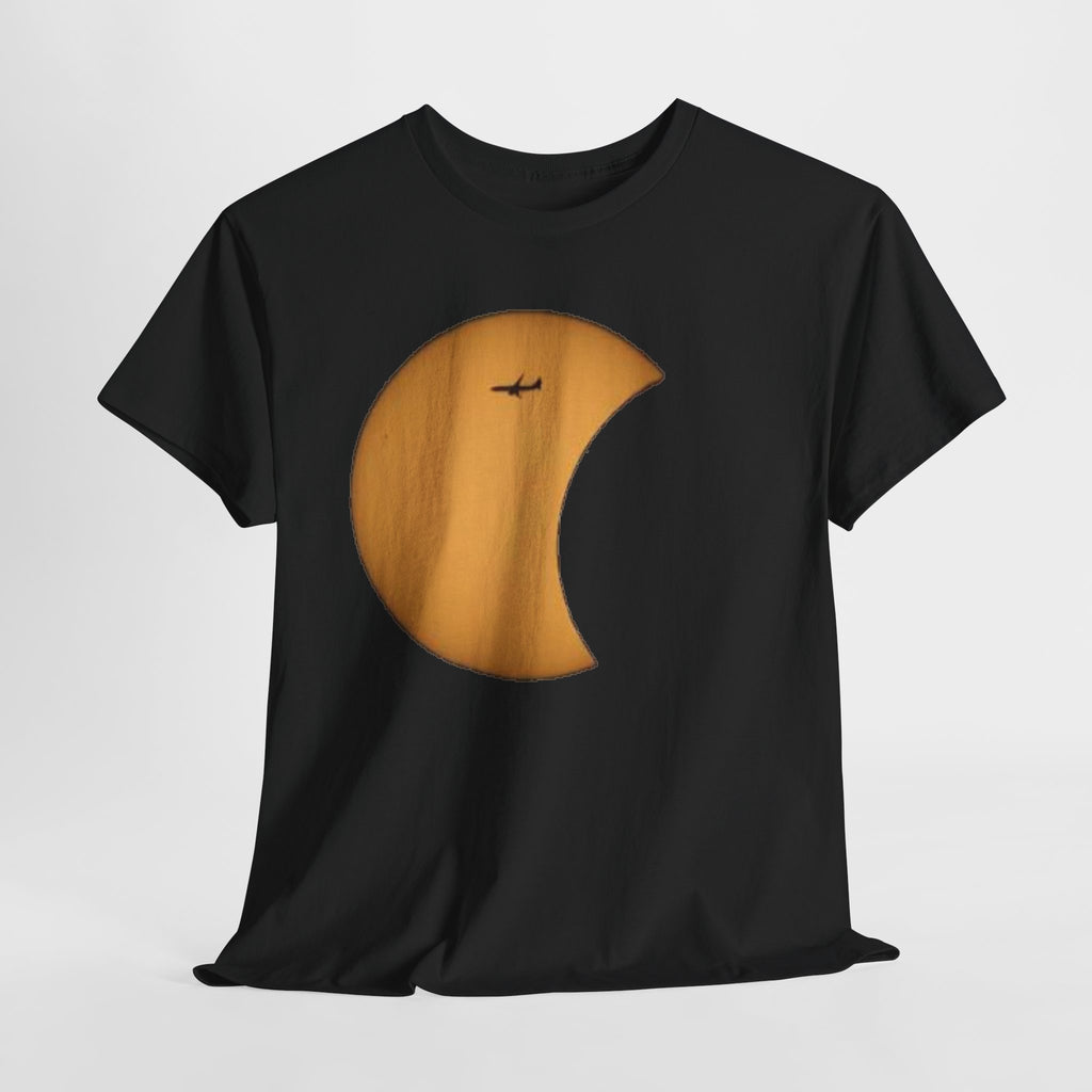 Solar Eclipse 2026 Moon Tee with Airplane Silhouette T-Shirt