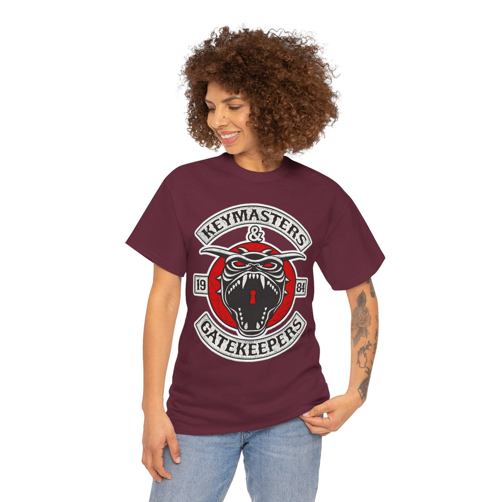 Keymasters & Gatekeepers Tee — Retro Demon Key Emblem Shirt (Since 1984)