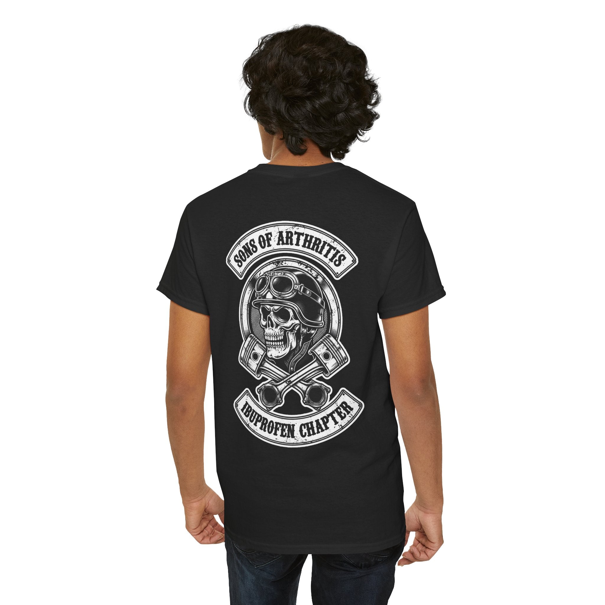 Sons of Arthritis Tee — Humorous Biker Skull "Ibuprofen Chapter" T-Shirt