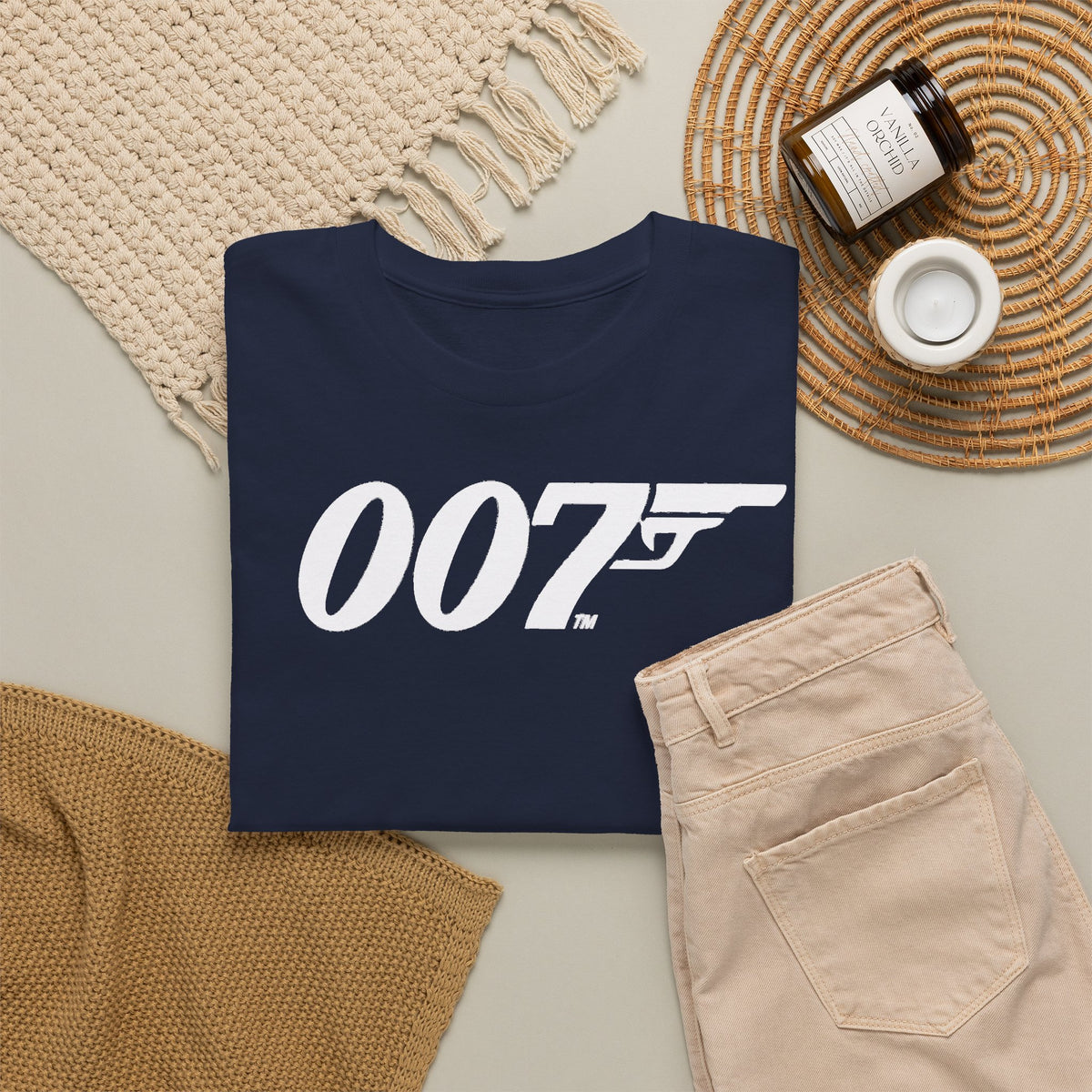 007 Gun Logo T-Shirt — "The Proper Function of Man Is to Live" Quote Tee