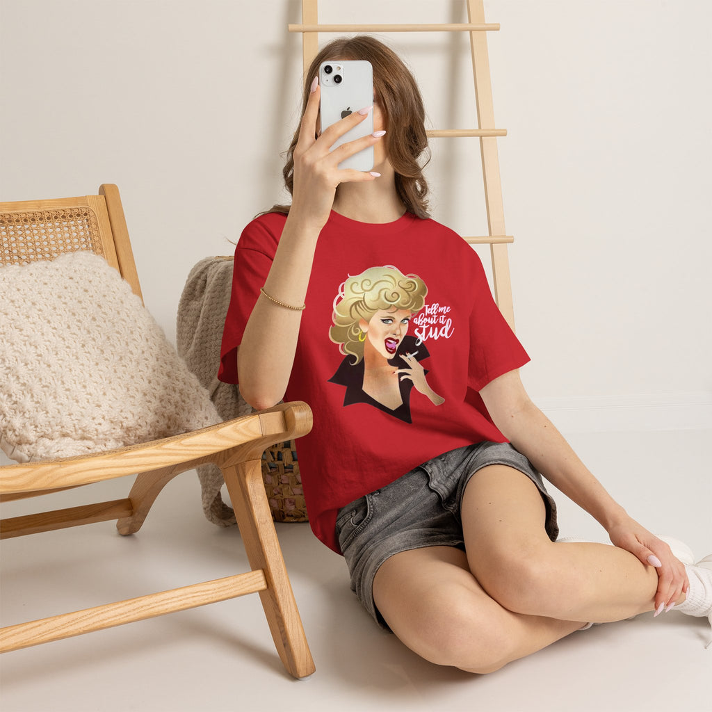 Retro Glam T‑Shirt — 'Tell Me About It, Stud' Vintage Pop Art Tee