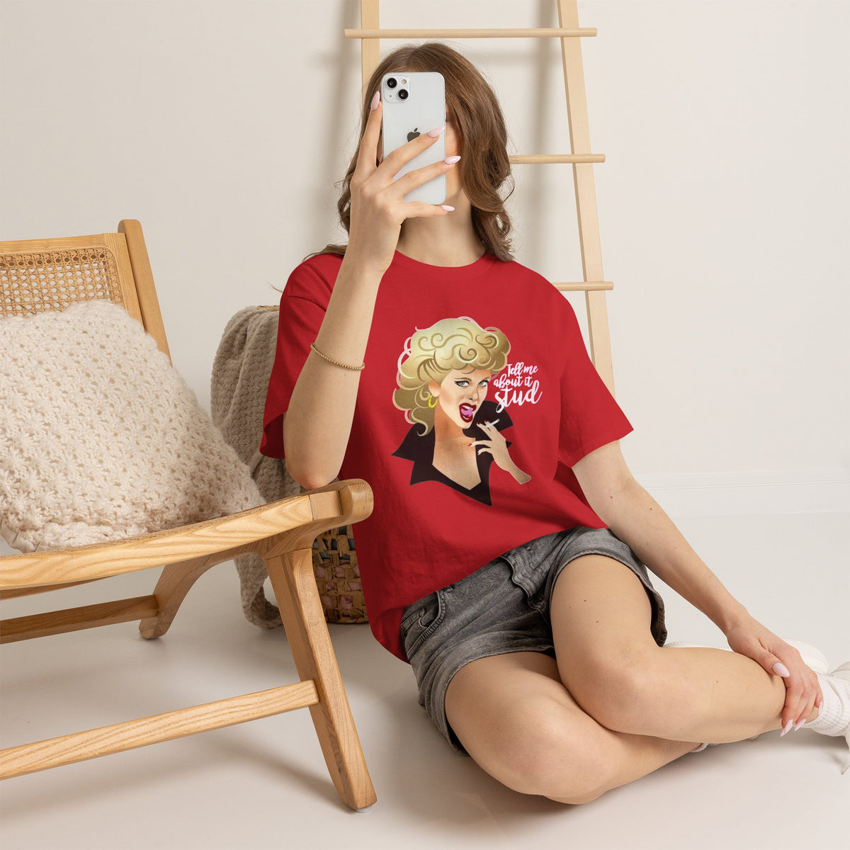 Retro Glam T‑Shirt — 'Tell Me About It, Stud' Vintage Pop Art Tee