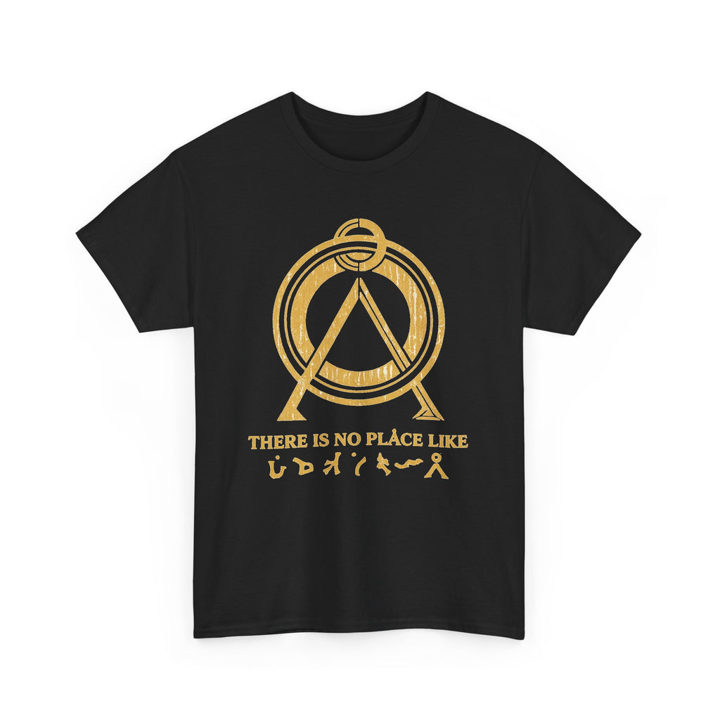 There Is No Place Like Home Graphic Tee — Vintage Gold Sigil T‑Shirt
