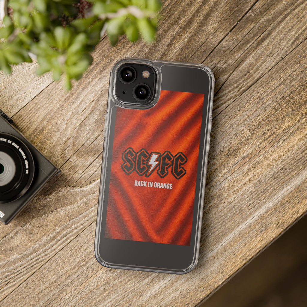 Salford CIty Inspired Phone Case — 'SCFC Back in Orange' Clear Protective Cover