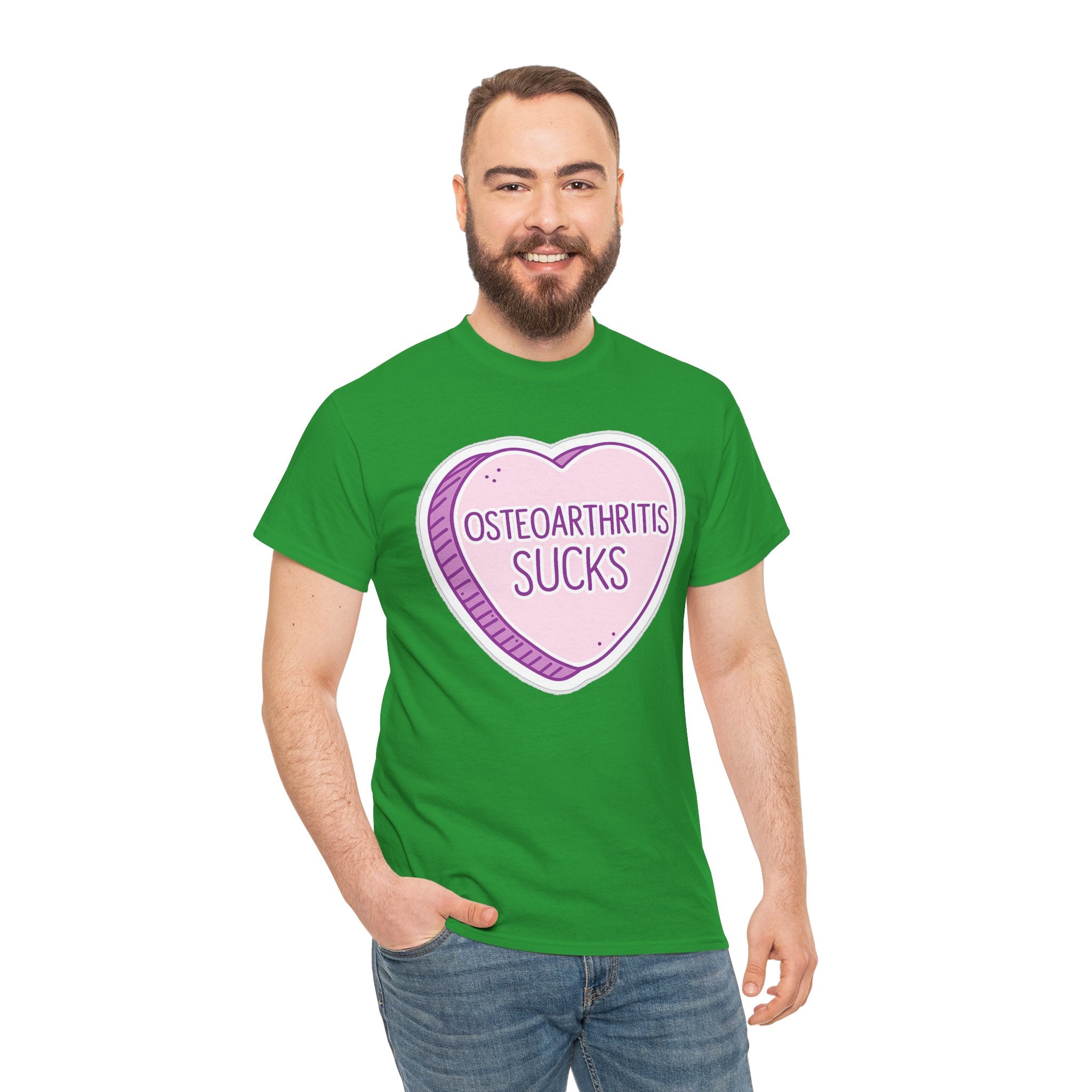 Osteoarthritis Sucks T-Shirt — Pink Heart Awareness Tee