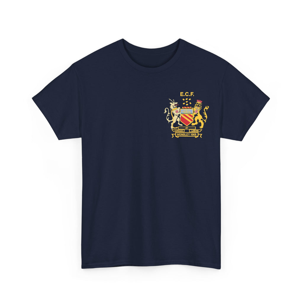 Manchester United Wembley 1968 Heraldic Crest Tee — Vintage Coat of Arms Chest Print