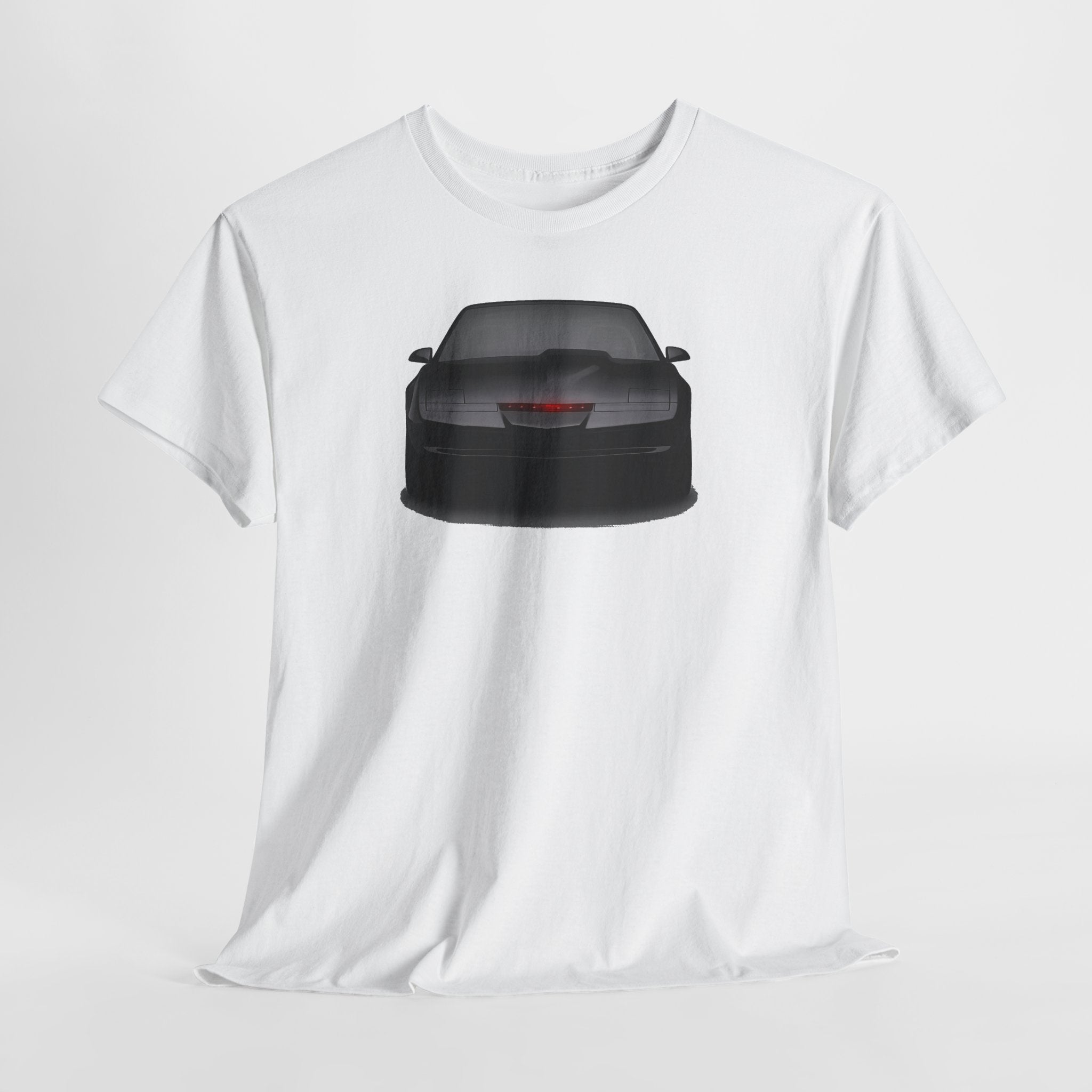 KITT-Inspired Retro Sports Car Tee — Front View Knight Rider Car Graphic Shirt