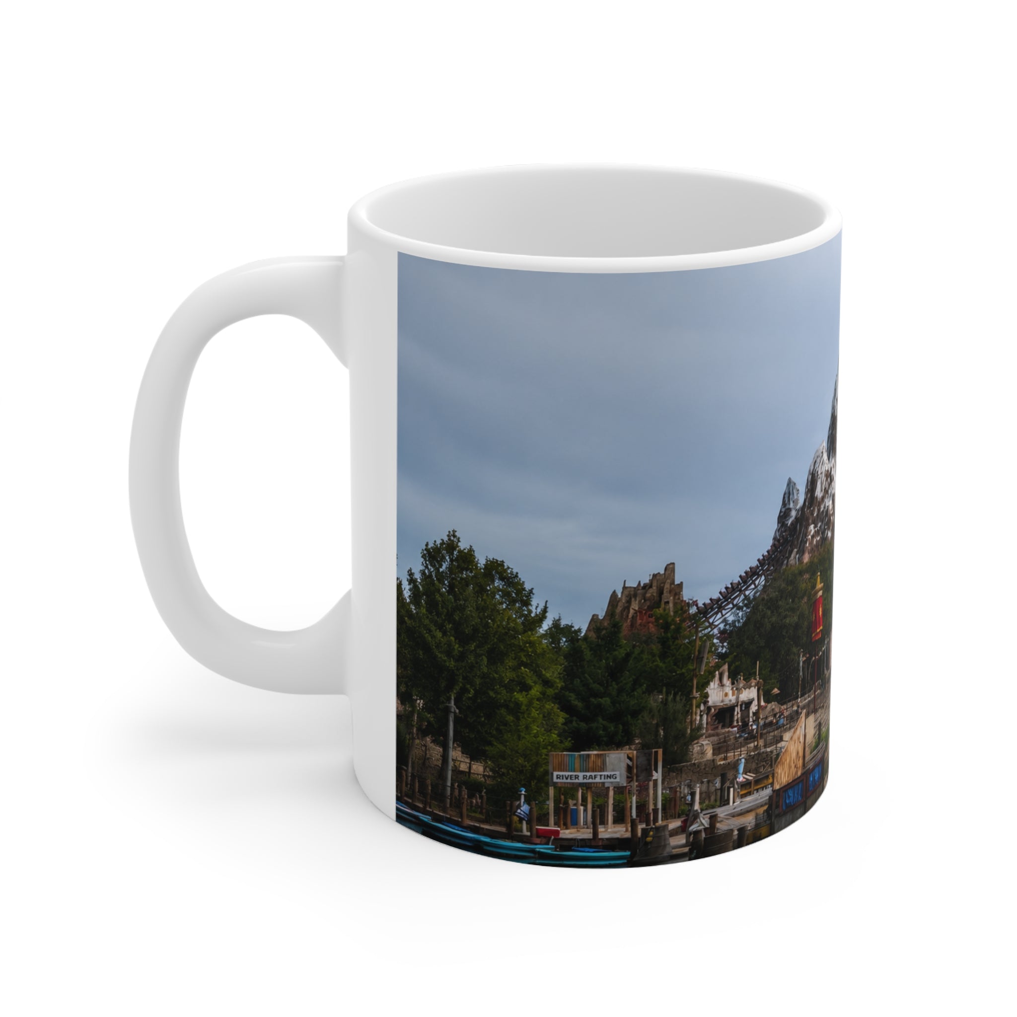 Everest Ride at Animal Kingdom Ceramic Coffee Mug — Scenic Snow-Capped Peak, 11oz & 15oz