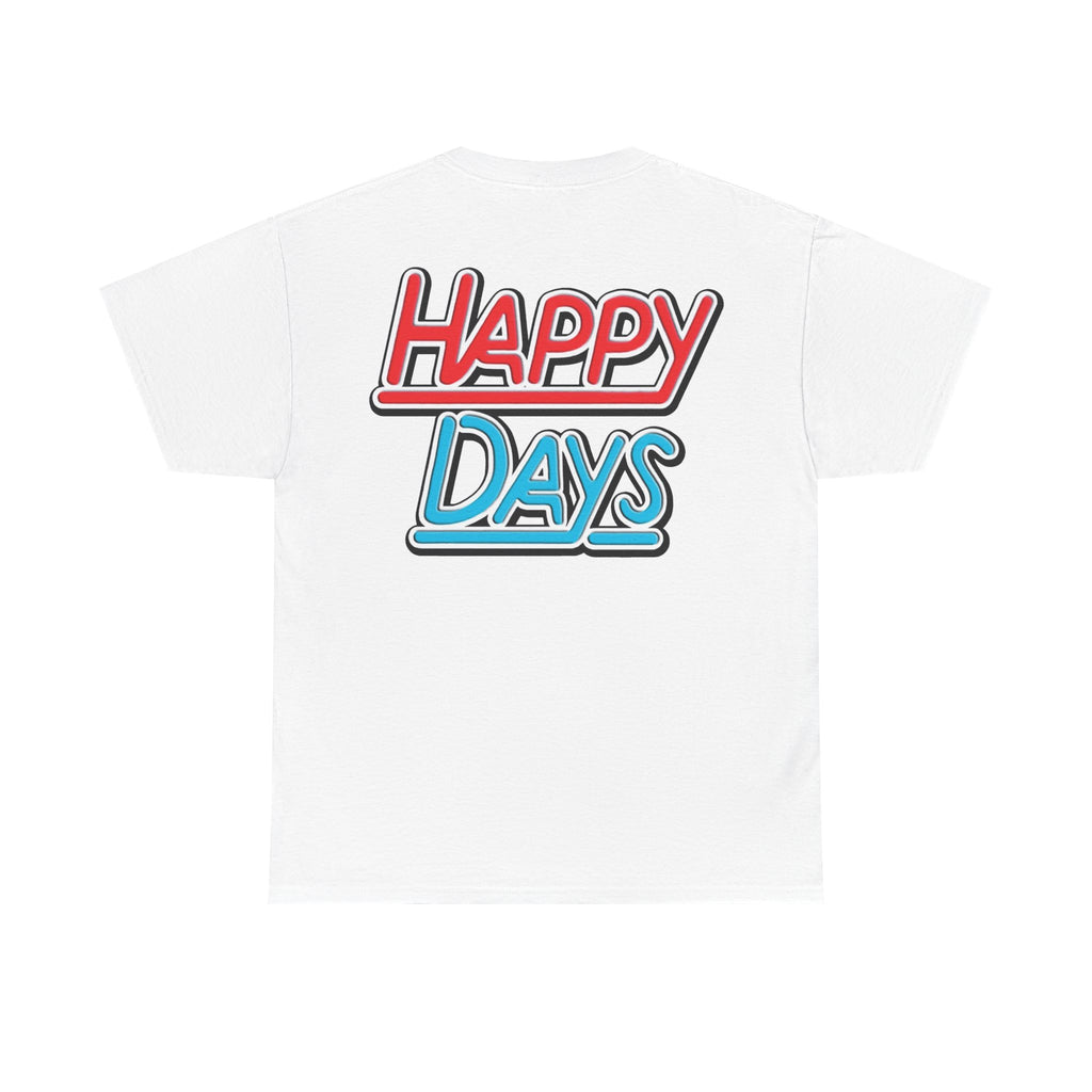 Happy Days Cast Caricature Tee — Retro 70s Sitcom Graphic T-Shirt