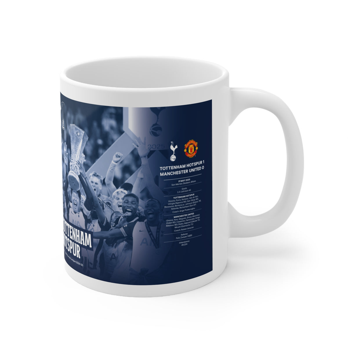 2025 UEFA Europa League Winners Programme Cover Inspired Ceramic Coffee Mug — 11oz & 15oz