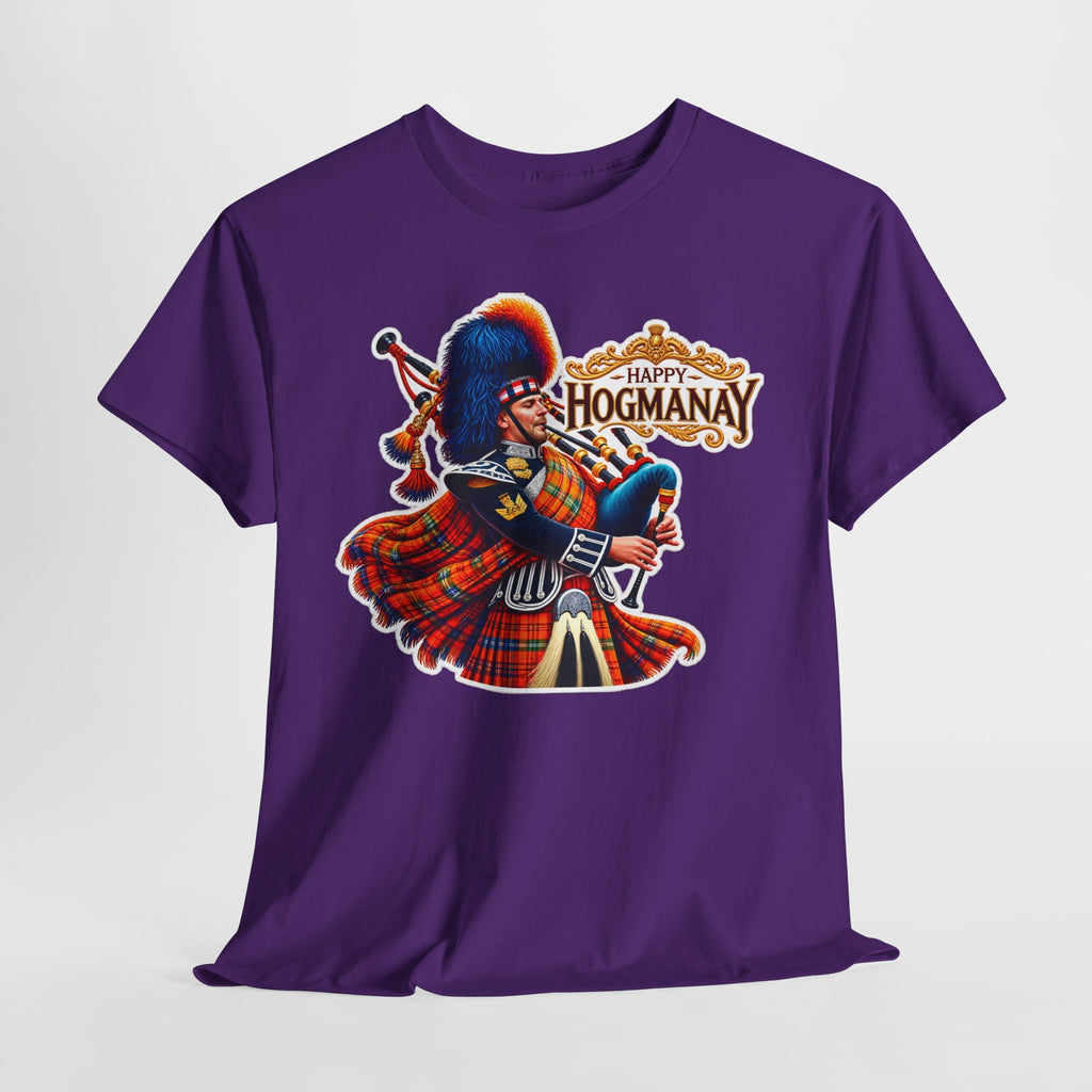 Hogmanay Bagpiper T‑Shirt — Happy Hogmanay Scottish New Year Tee