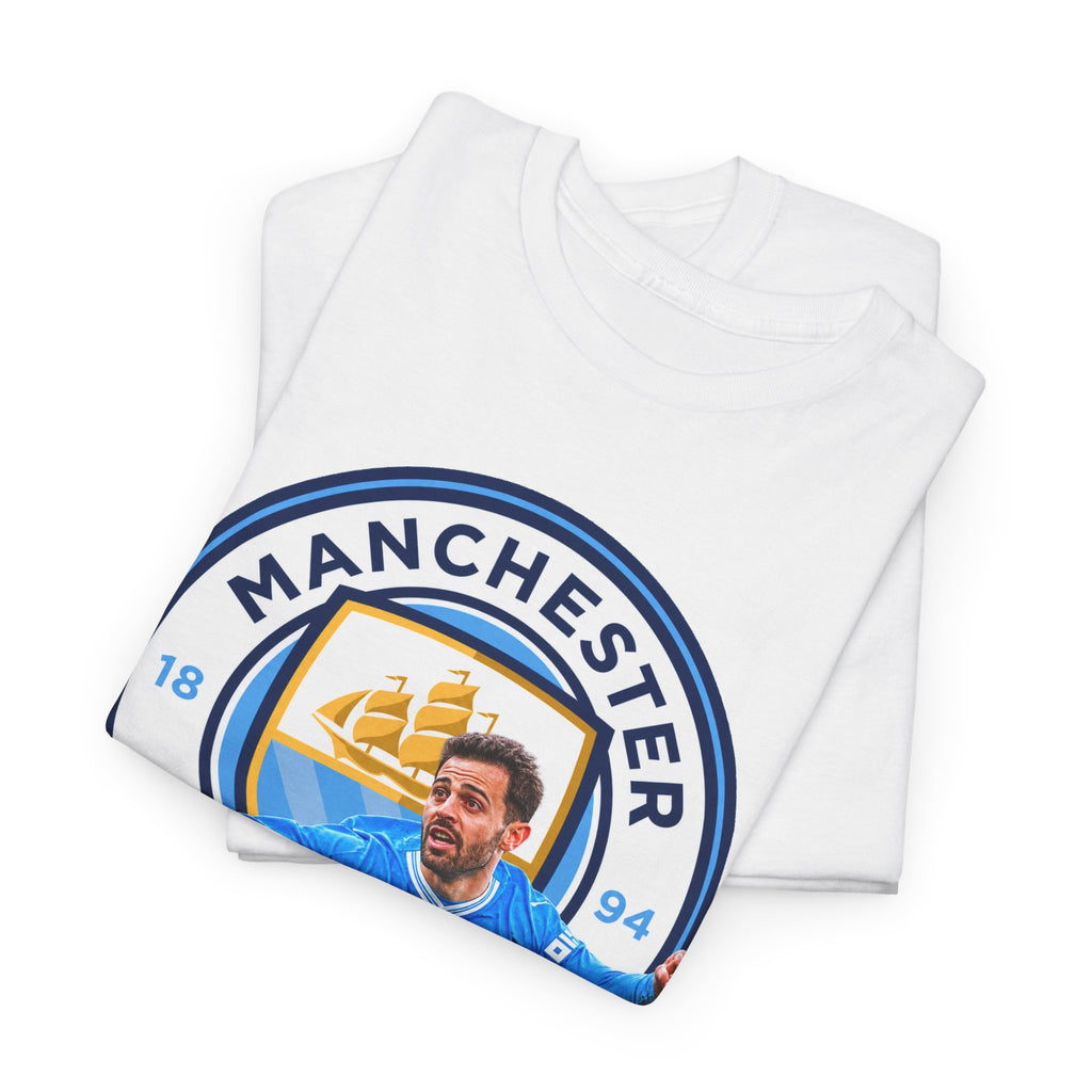 Bernardo SIlva Manchester City legend Cotton T‑Shirt — Blue Crest Football Tee