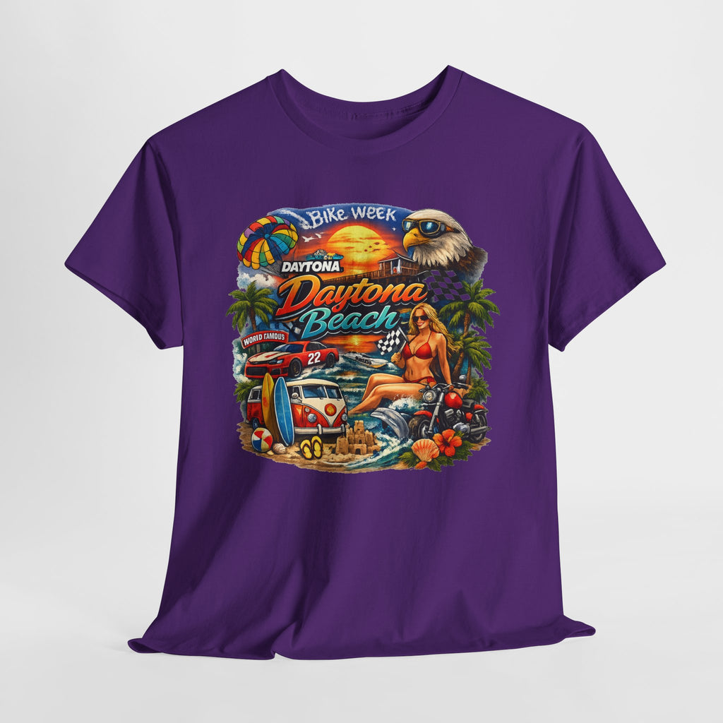 Daytona Beach Vintage Surf T-Shirt — Retro Sunset Palm Beach Tee