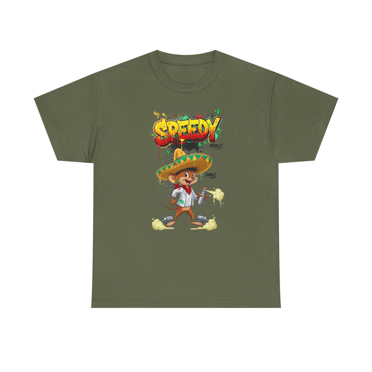 Speedy Sombrero Cartoon Tee — Mexican Street Food Runner Graphic T-Shirt