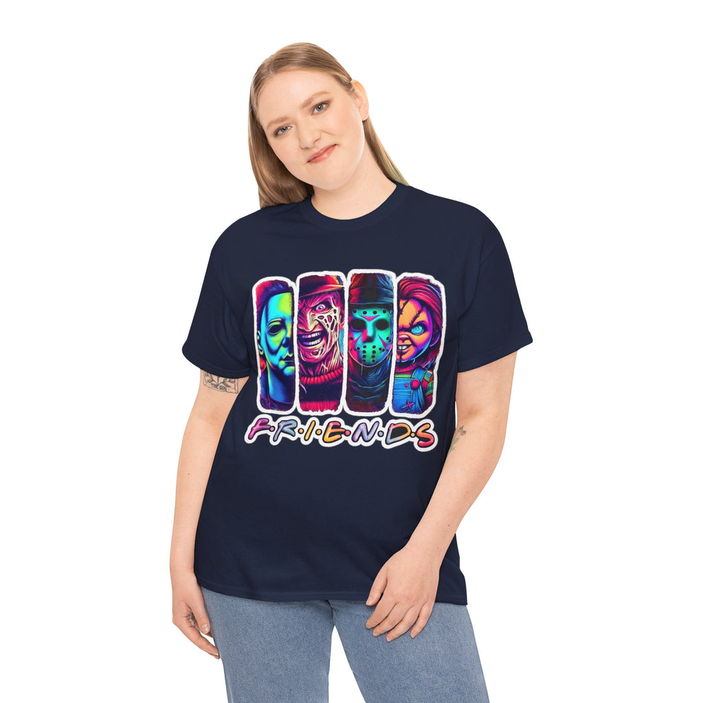 Halloween Horror Icons "Friends" T-Shirt — Neon Retro Slasher Tee