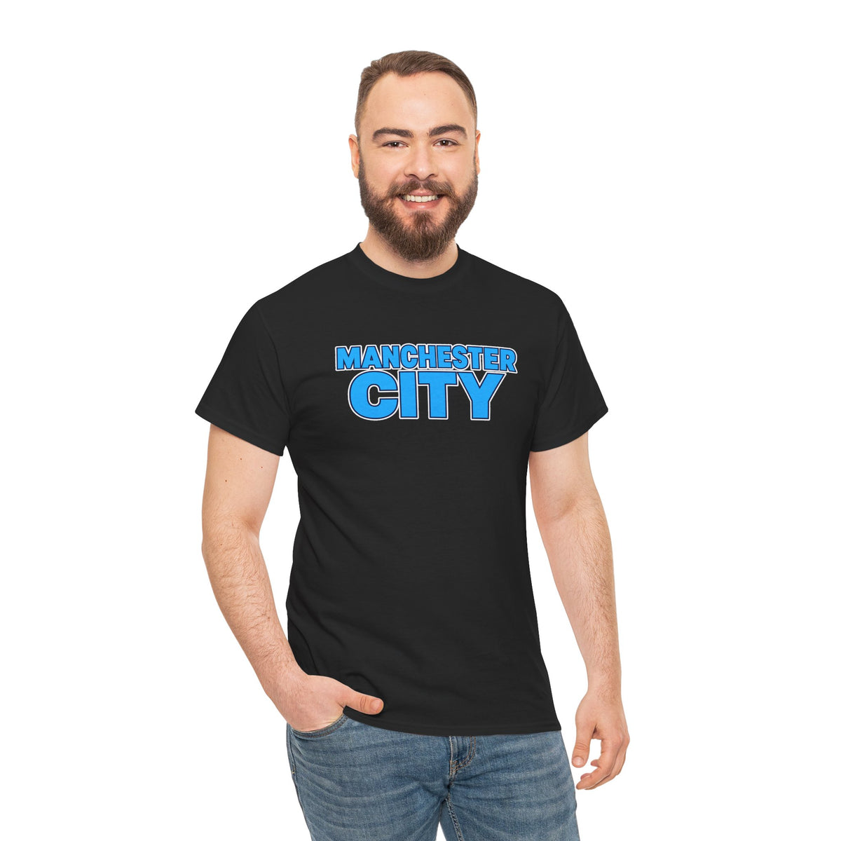 Manchester City T‑Shirt — Retro Blue Logo Tee