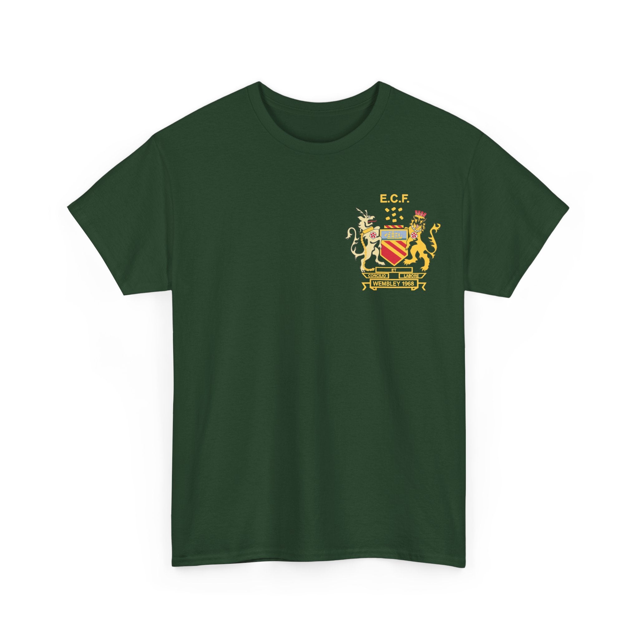 Manchester United Wembley 1968 Heraldic Crest Tee — Vintage Coat of Arms Chest Print