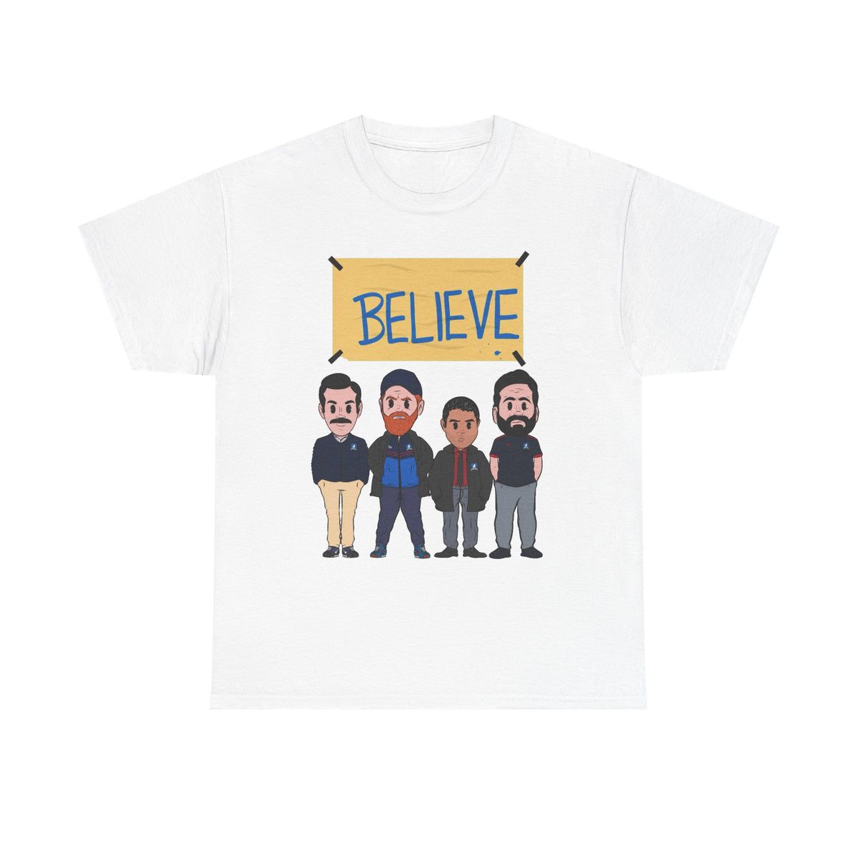Ted Lasso Inspired Believe Cartoon Band Cotton T-Shirt