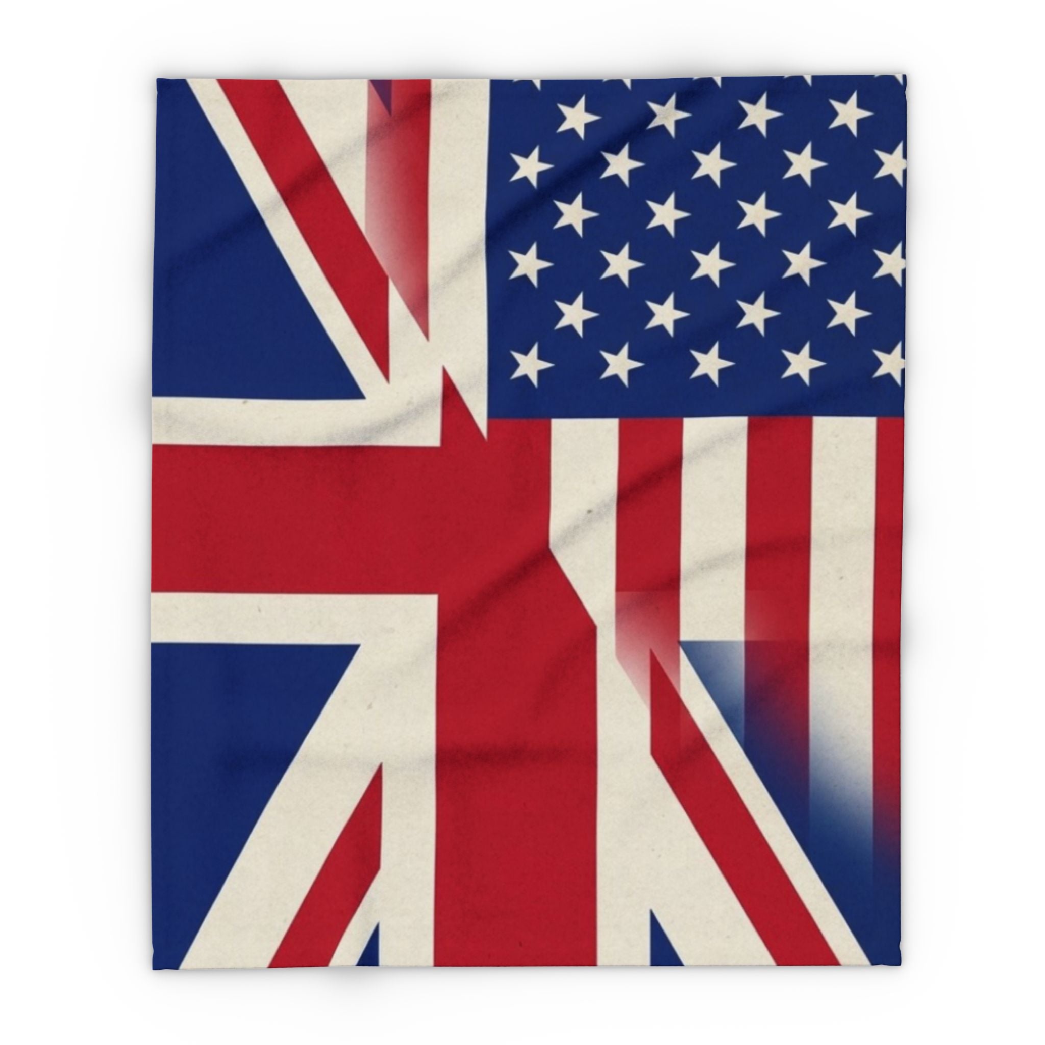 Union-Jack USA Flag Arctic Fleece Blanket – Patriotic British-American Throw