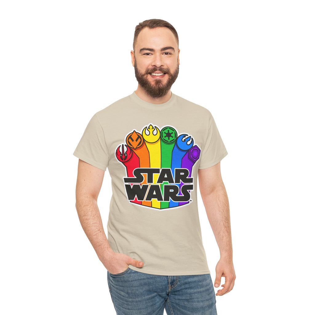 Star Wars Rainbow Emblem Tee — LGBTQ+ Pride Fan Cotton Shirt