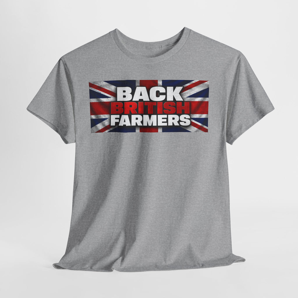 Back British Farmers T-Shirt — Union Jack Support Tee for UK Farmers