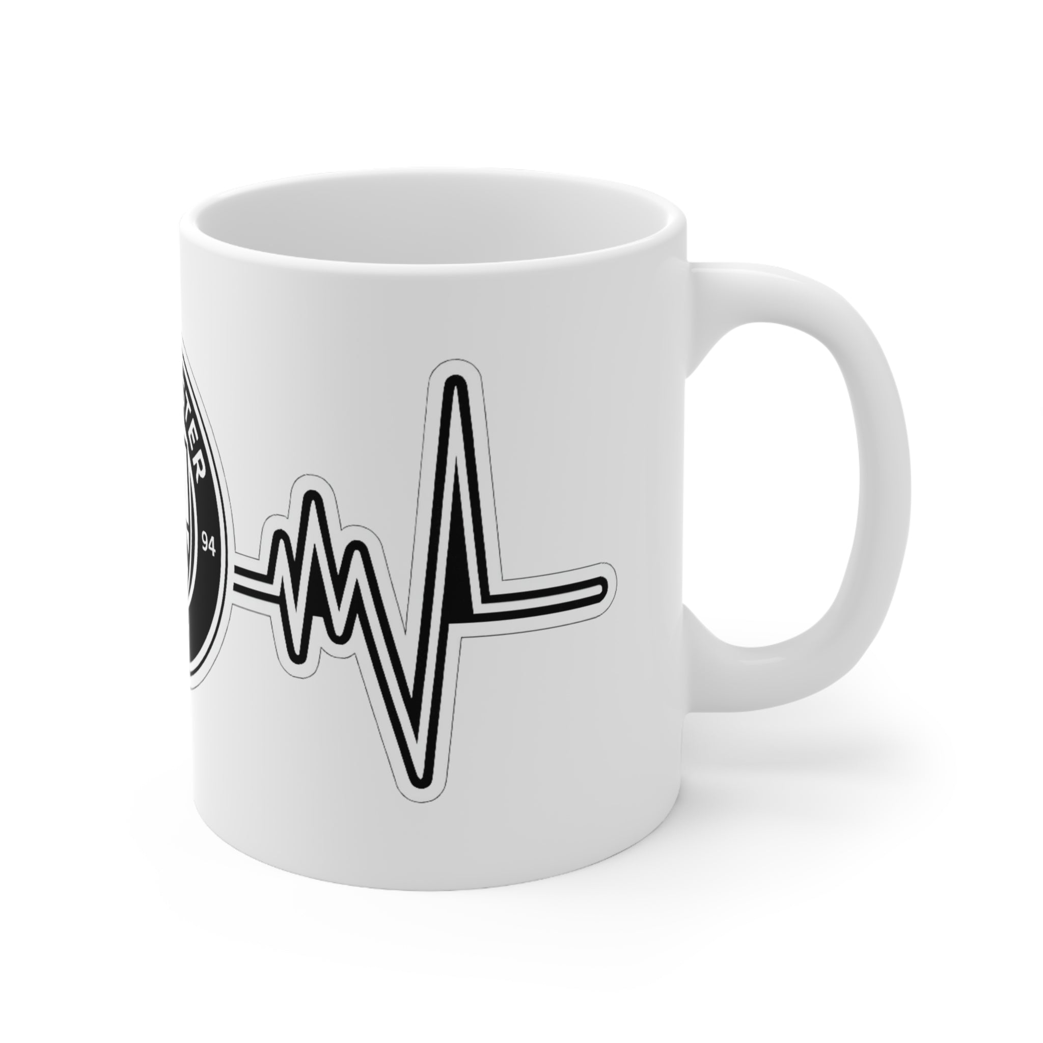 Manchester City Heartbeat Mug — Ceramic Coffee Cup (11oz & 15oz)