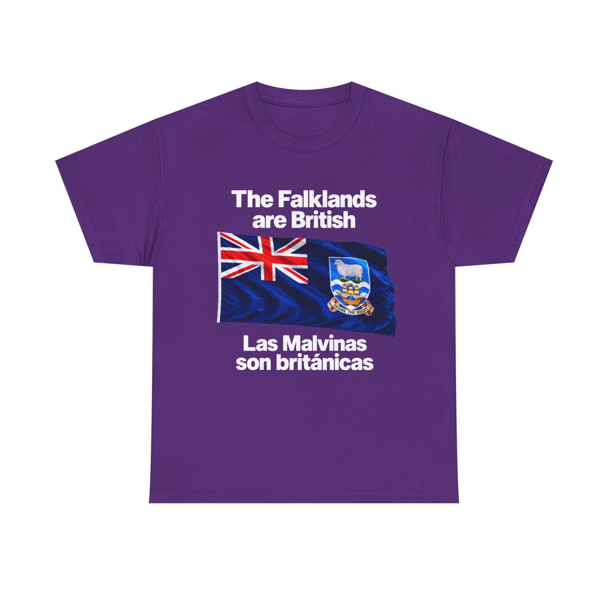 Falklands Are British T-Shirt — "The Falklands are British / Las Malvinas son británicas" Flag Tee