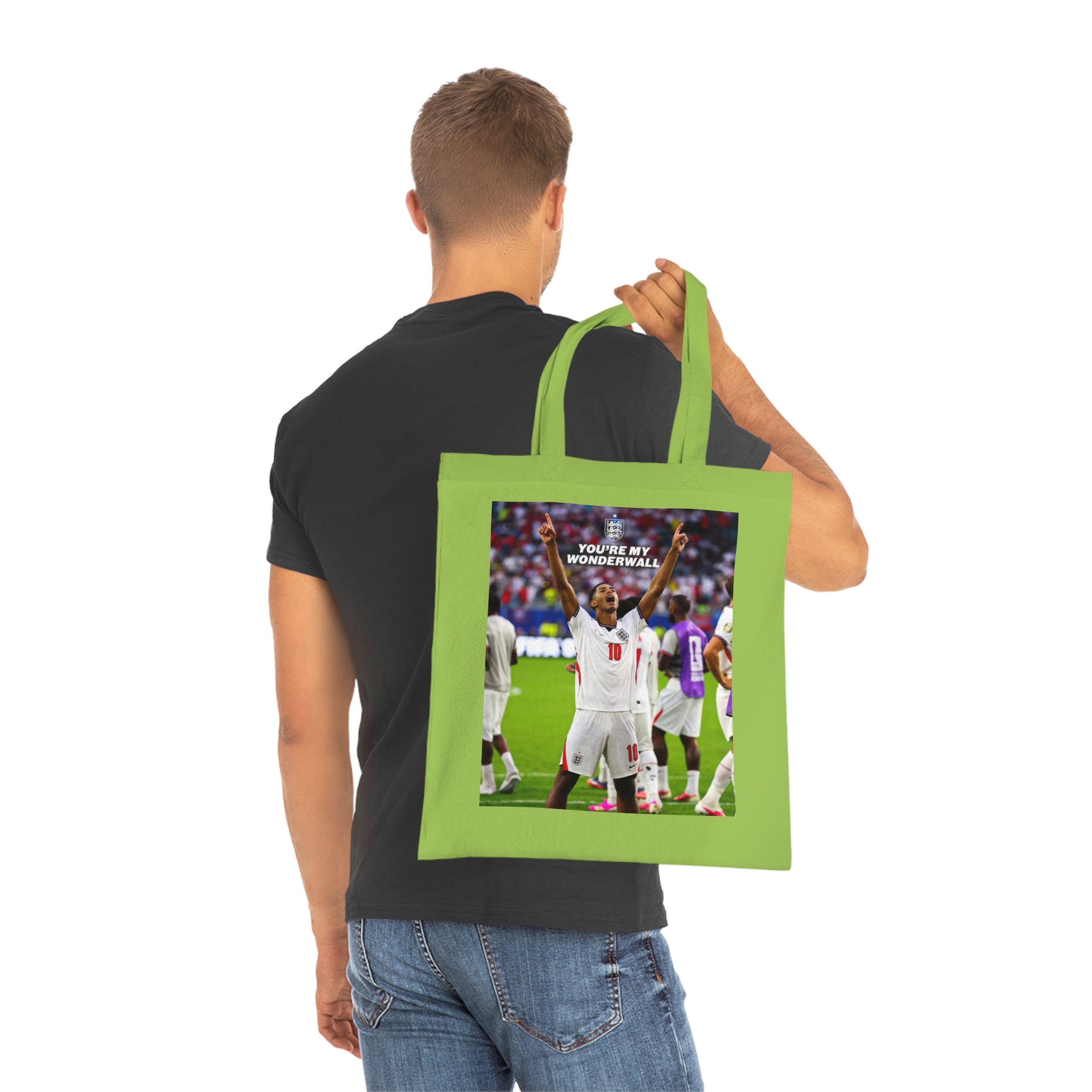Jude Bellingham England Celebration Cotton Tote — "You're My Wonderwall" Stadium Photo Bag