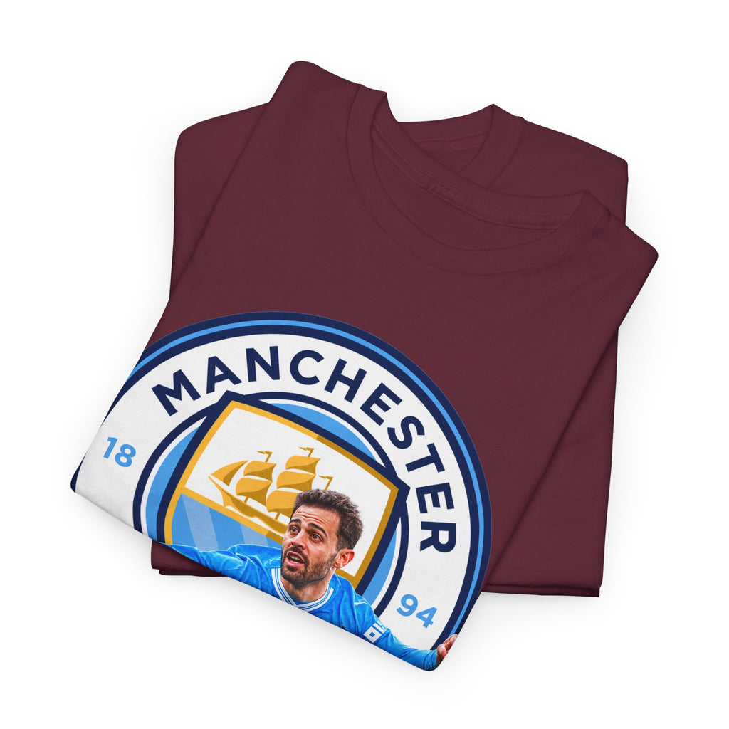 Bernardo SIlva Manchester City legend Cotton T‑Shirt — Blue Crest Football Tee