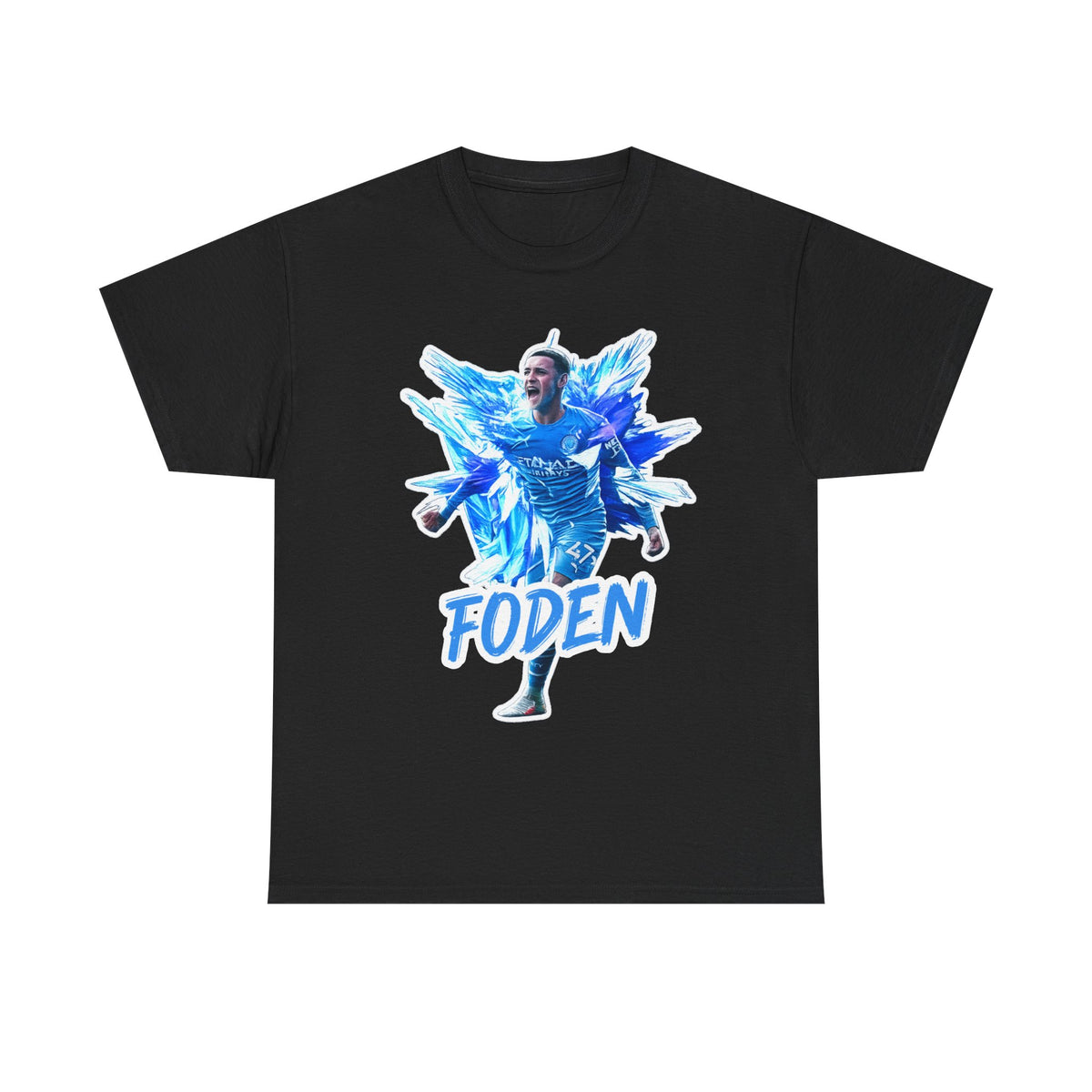 Phil Foden Manchester City Soccer T‑Shirt — Blue Graphic Football Fan Tee