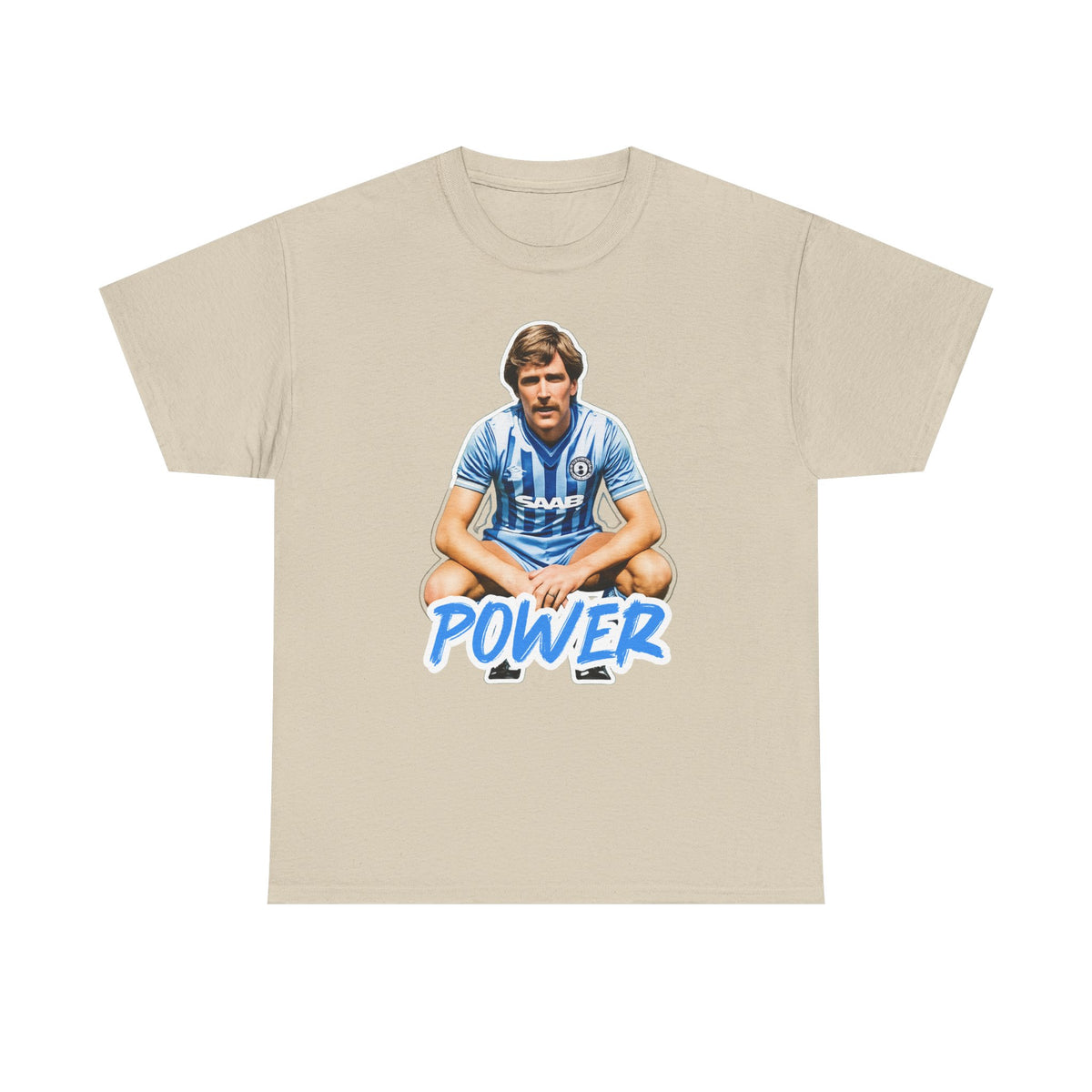 Paul Power Manchester City Legend Player Graphic Tee — Retro Football Jersey Design