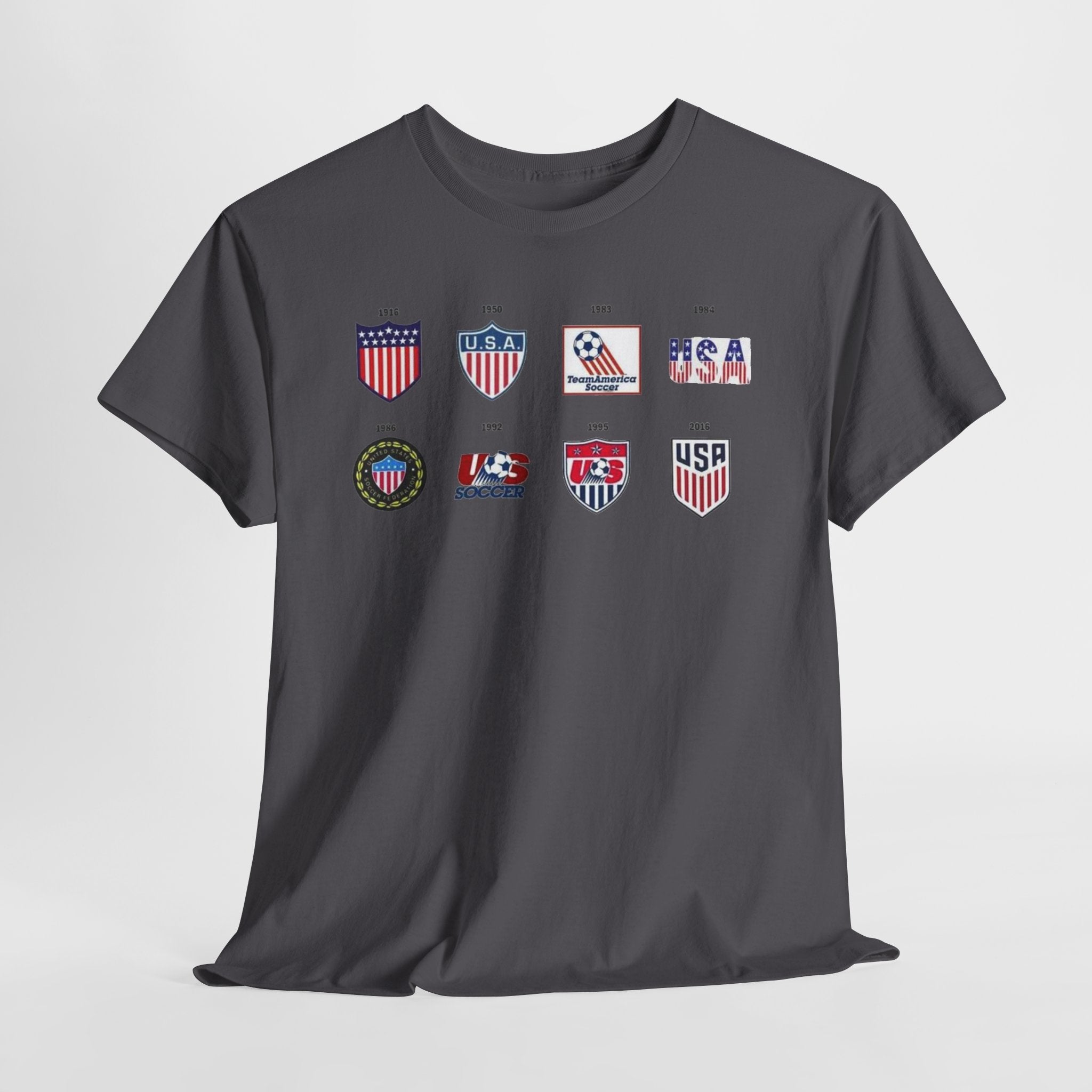 USA Soccer Logos Graphic Tee — Retro American Soccer Logo T‑Shirt