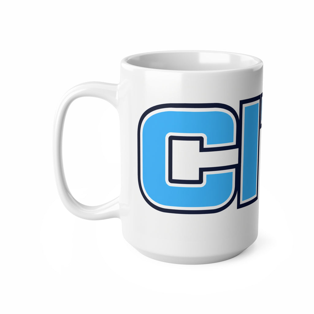 CITY Bold Blue Lettering Ceramic Coffee Mug — 11oz & 15oz