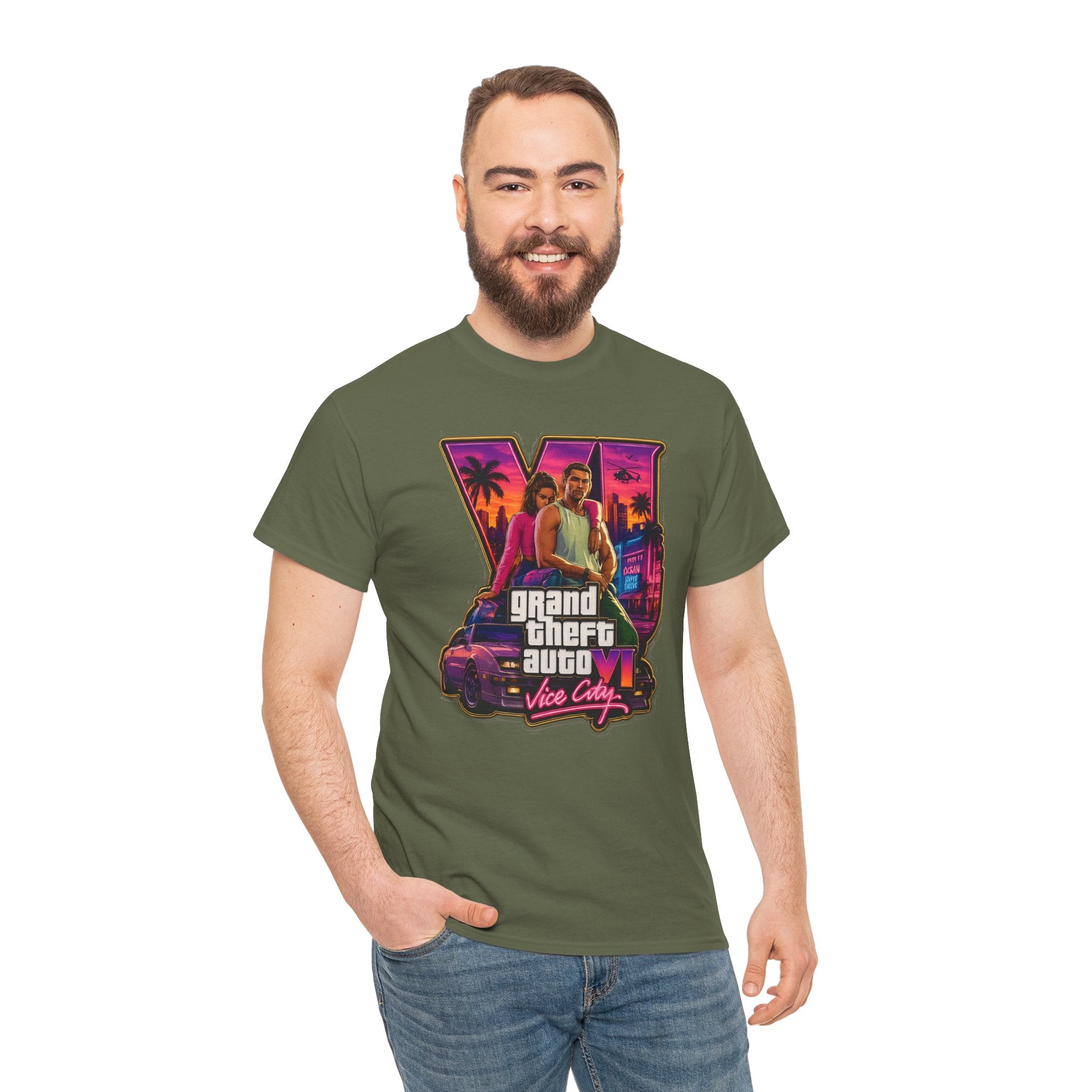 Grand Theft Auto Vice City Retro Logo Tee / Cotton T-Shirt