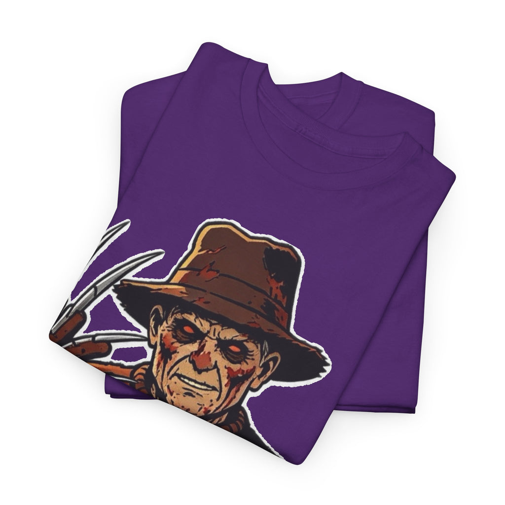 Freddy Krueger Horror Tee — Vintage Striped Nightmare Graphic
