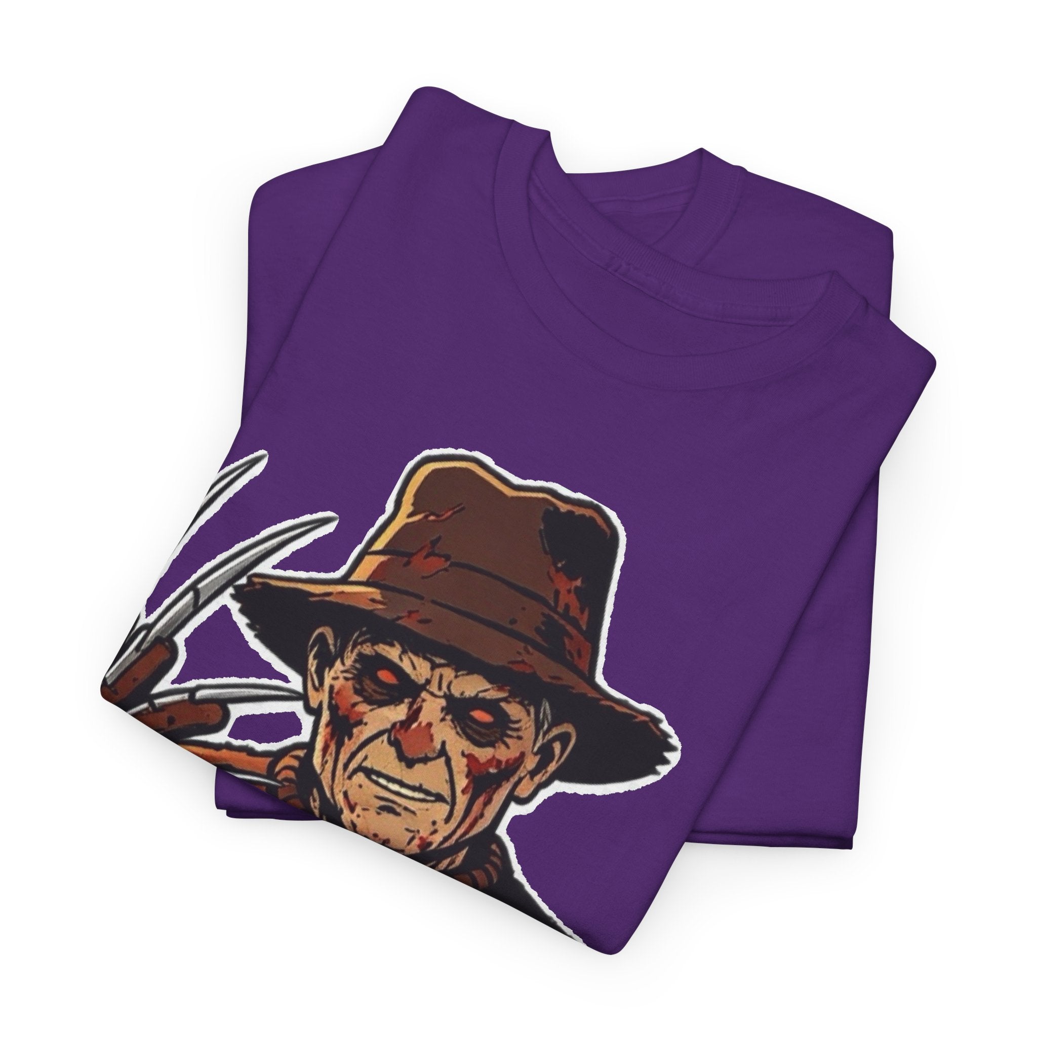 Freddy Krueger Horror Tee — Vintage Striped Nightmare Graphic