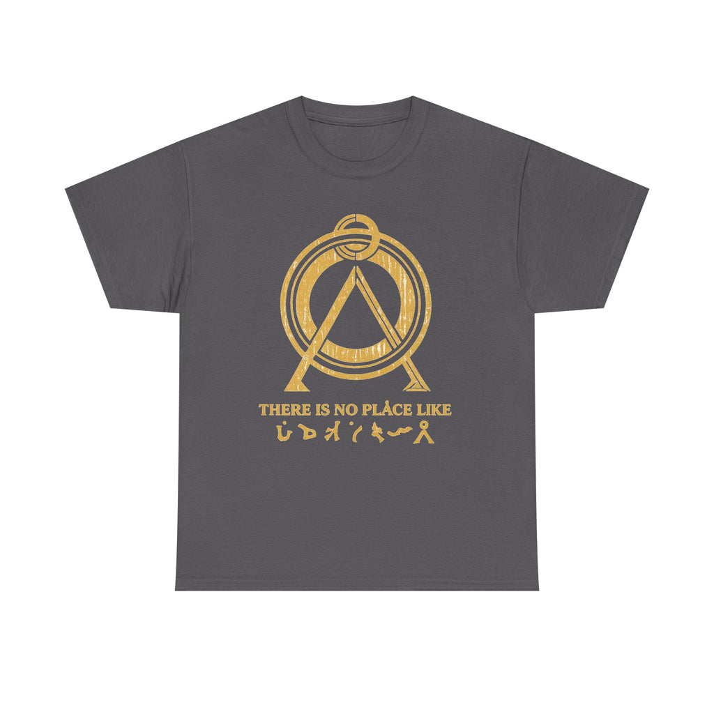There Is No Place Like Home Graphic Tee — Vintage Gold Sigil T‑Shirt