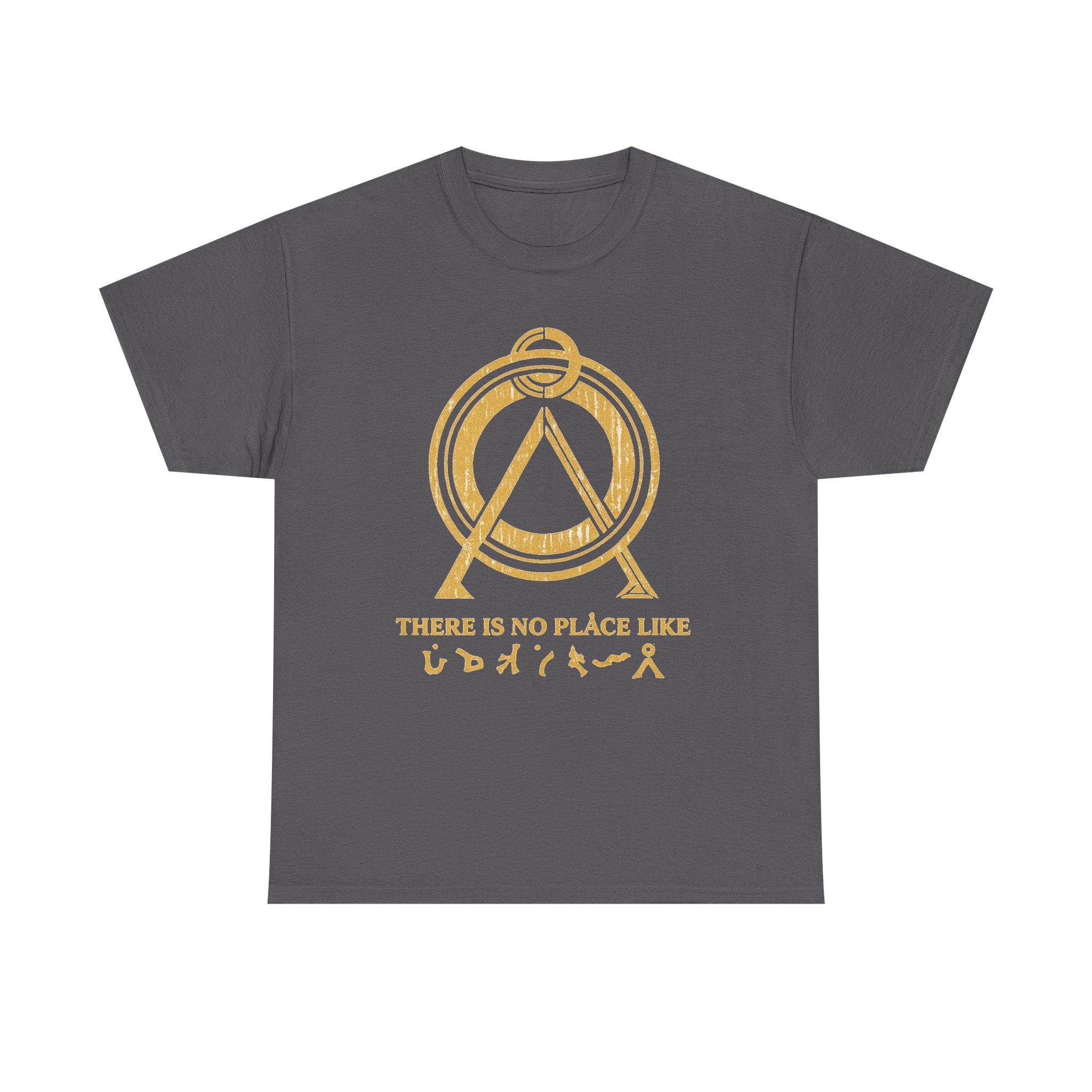 There Is No Place Like Home Graphic Tee — Vintage Gold Sigil T‑Shirt
