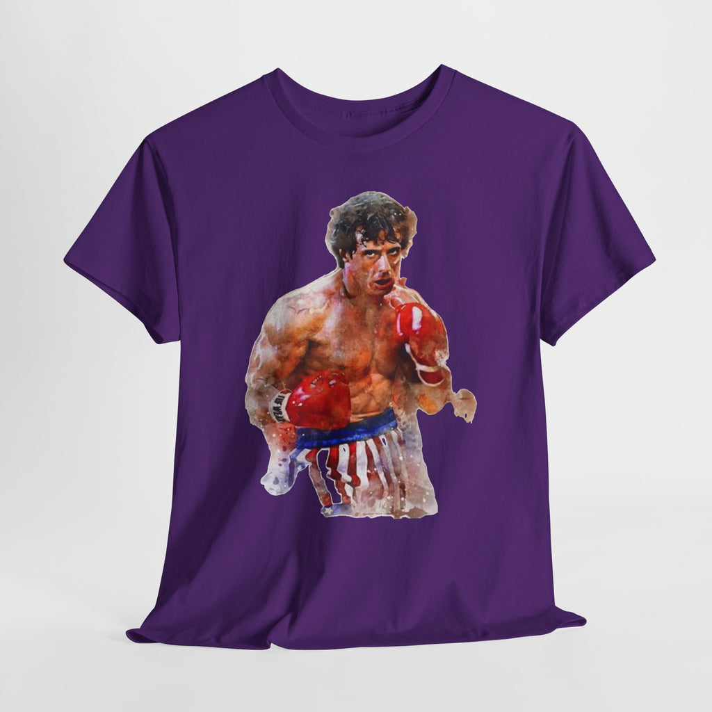 Boxer Rocky Painting T‑Shirt — Vintage American Flag Boxing Tee