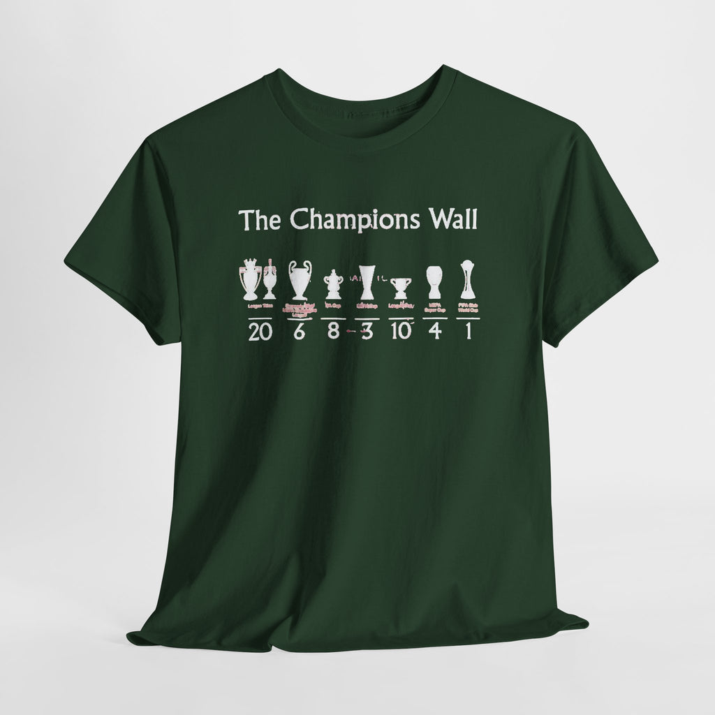 Liverpool The Champions Wall T-Shirt – Soccer/Football Trophy Timeline Tee