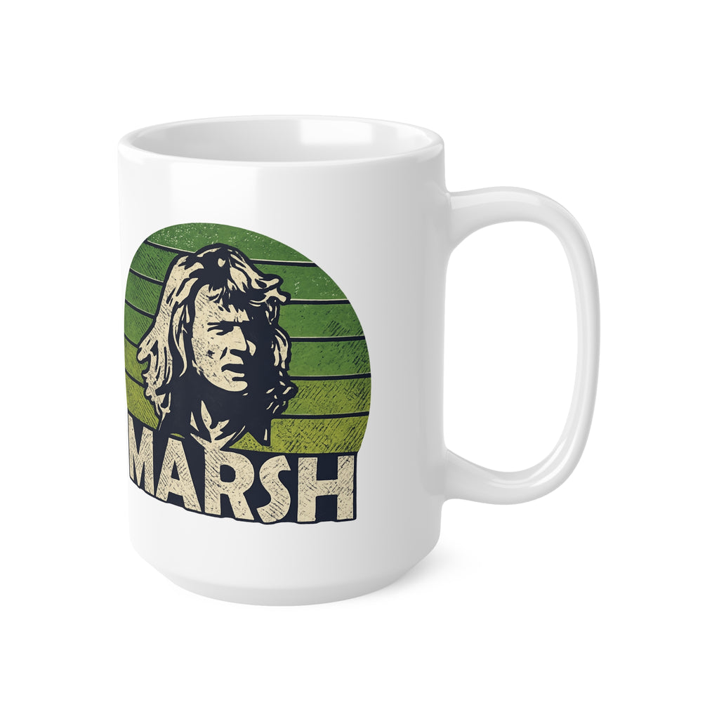 Rodney Marsh Vintage Portrait Mug — Retro Green Ceramic Coffee Cup (11oz & 15oz)