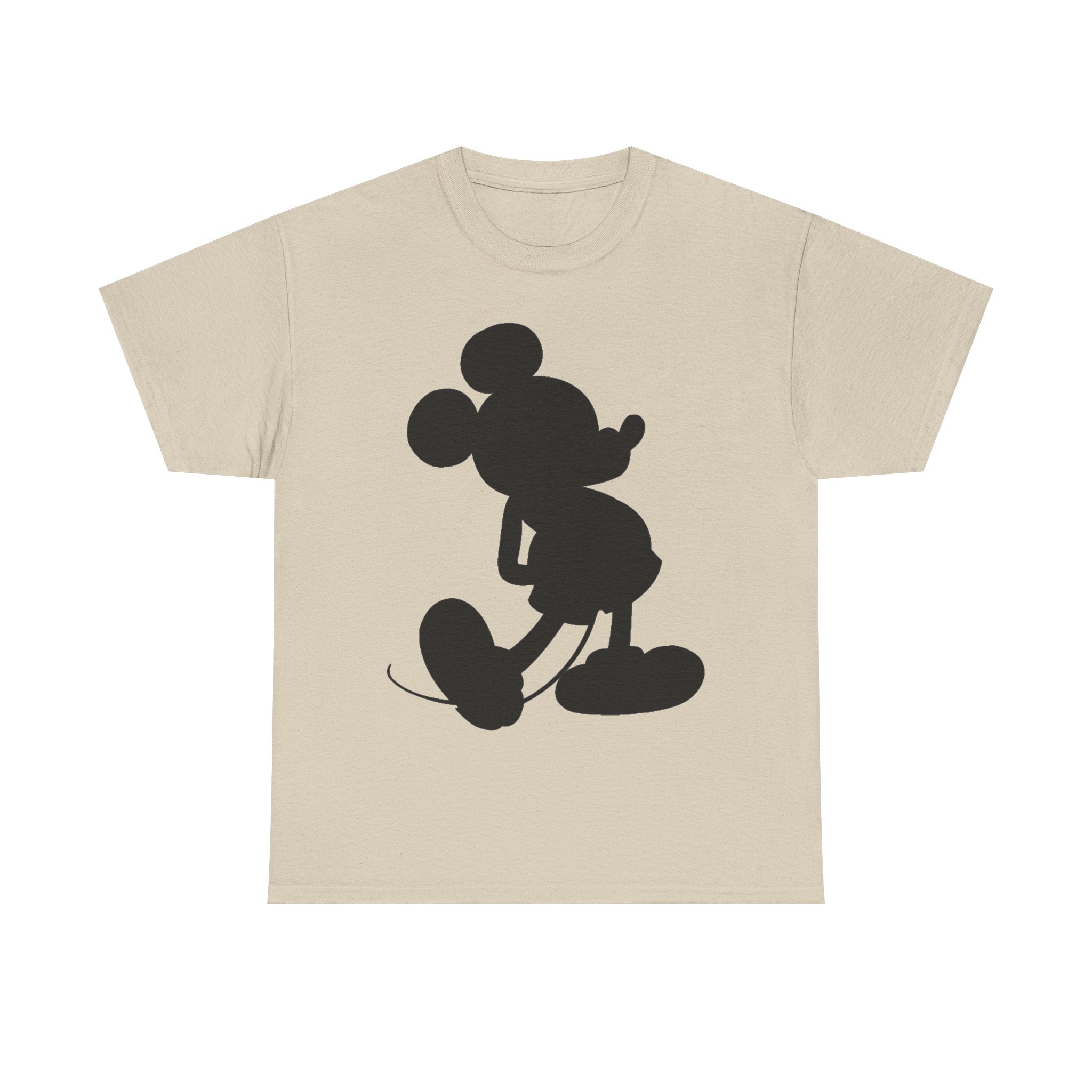 Mickey Mouse Silhouette Graphic Tee — Retro Cartoon Shadow T-Shirt